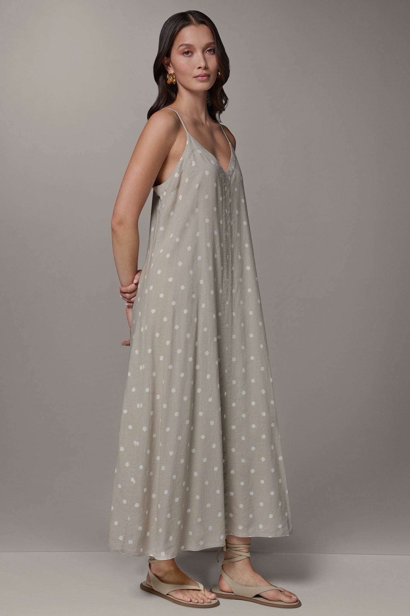 Sandstone SLEEVELESS MAXI CUTOUT DRESS Donna Karan