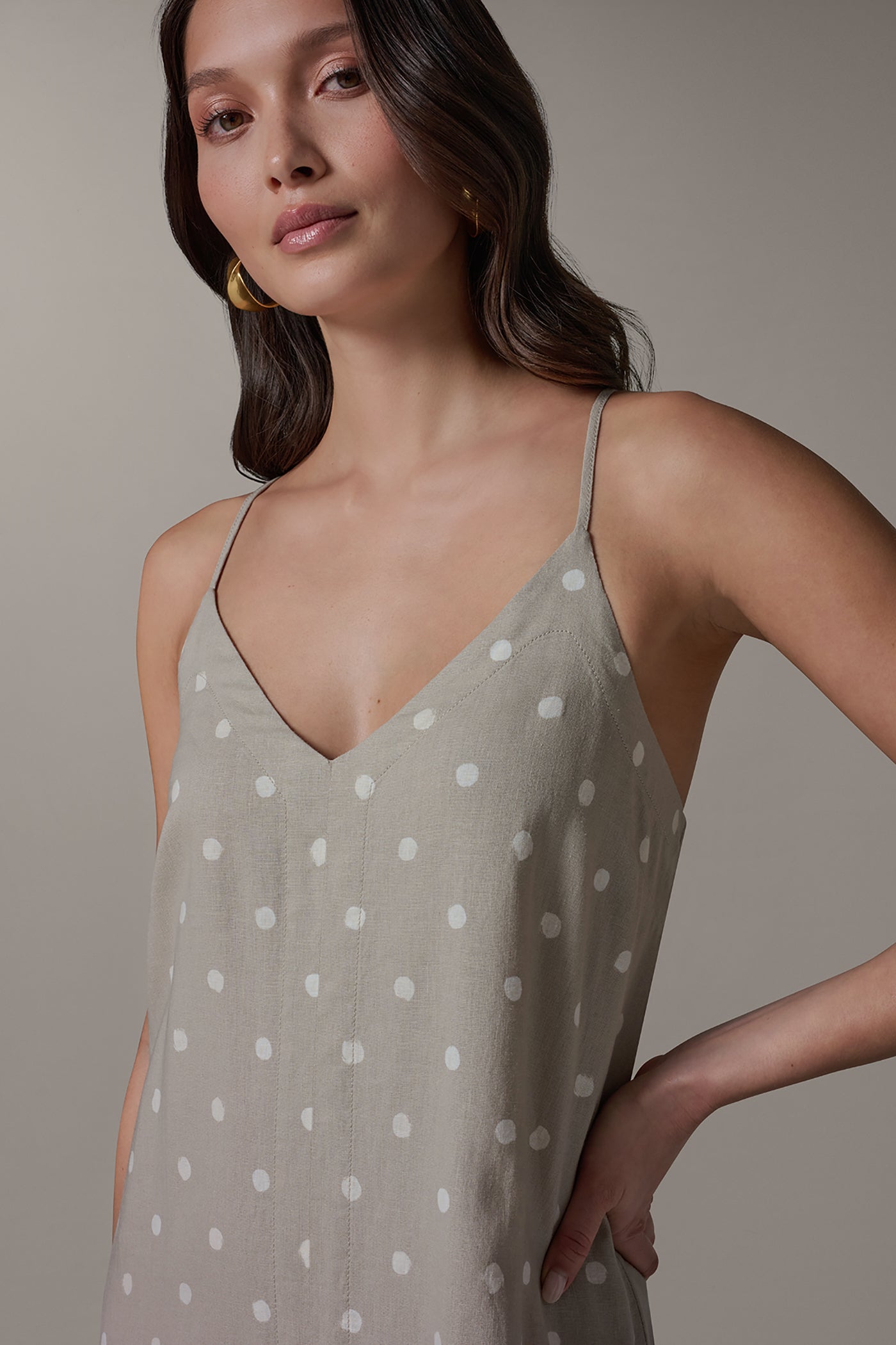 Sandstone SLEEVELESS MAXI CUTOUT DRESS Donna Karan
