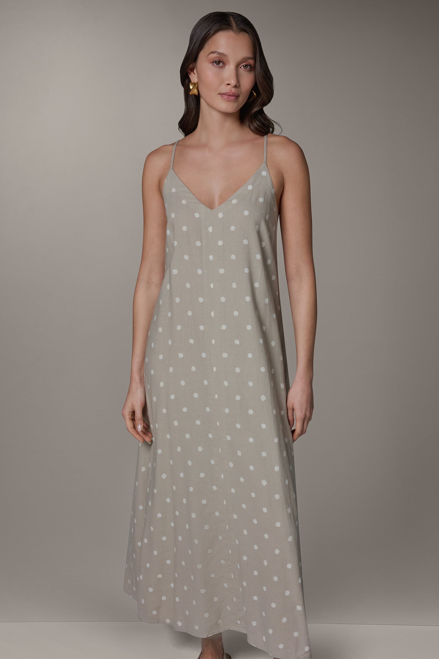 Sandstone SLEEVELESS MAXI CUTOUT DRESS Donna Karan