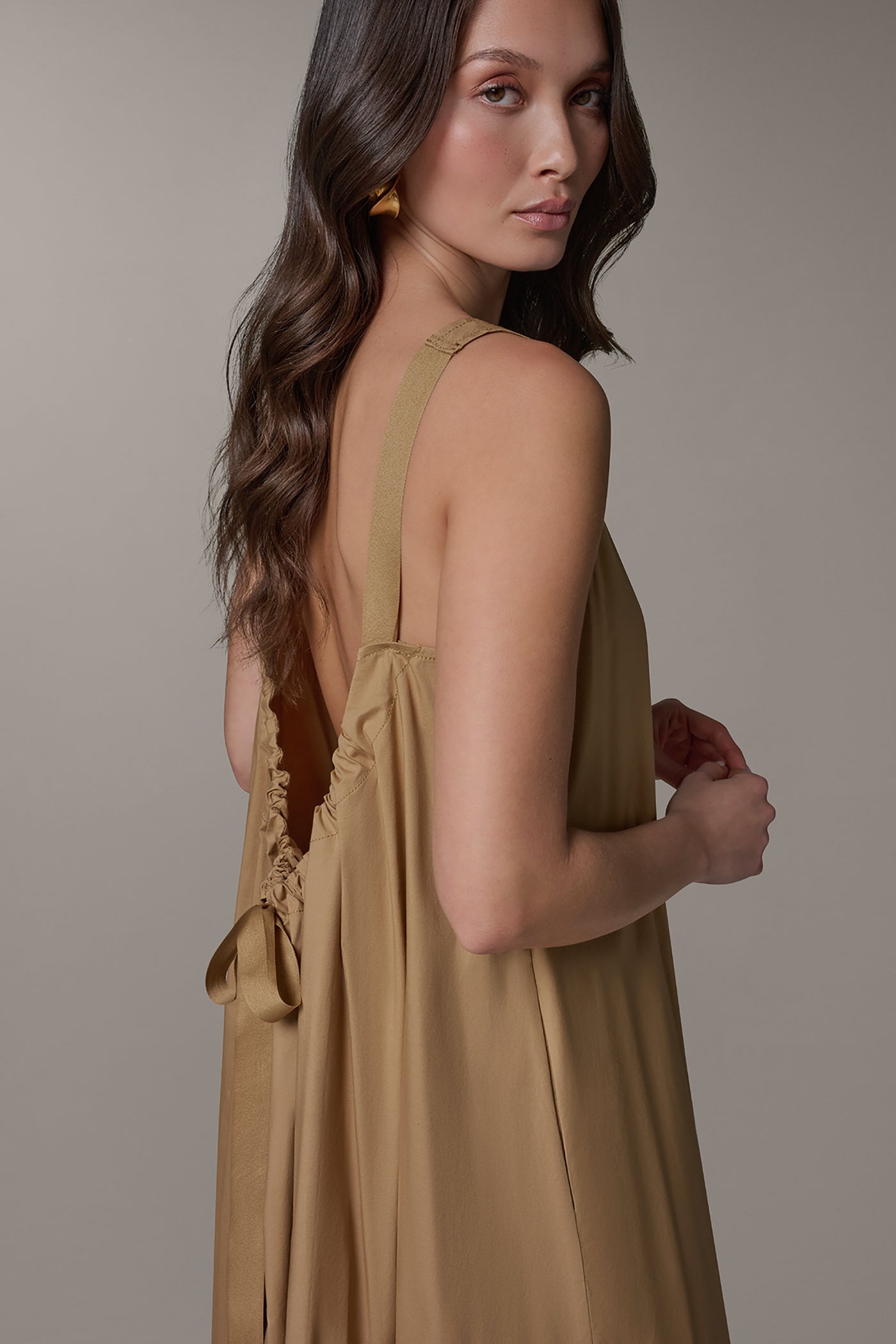 Fawn SLEEVELESS MAXI TRAPEZE DRESS Donna Karan