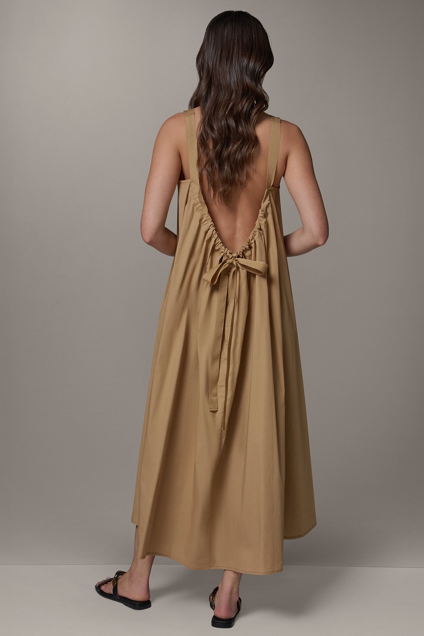 Fawn SLEEVELESS MAXI TRAPEZE DRESS Donna Karan