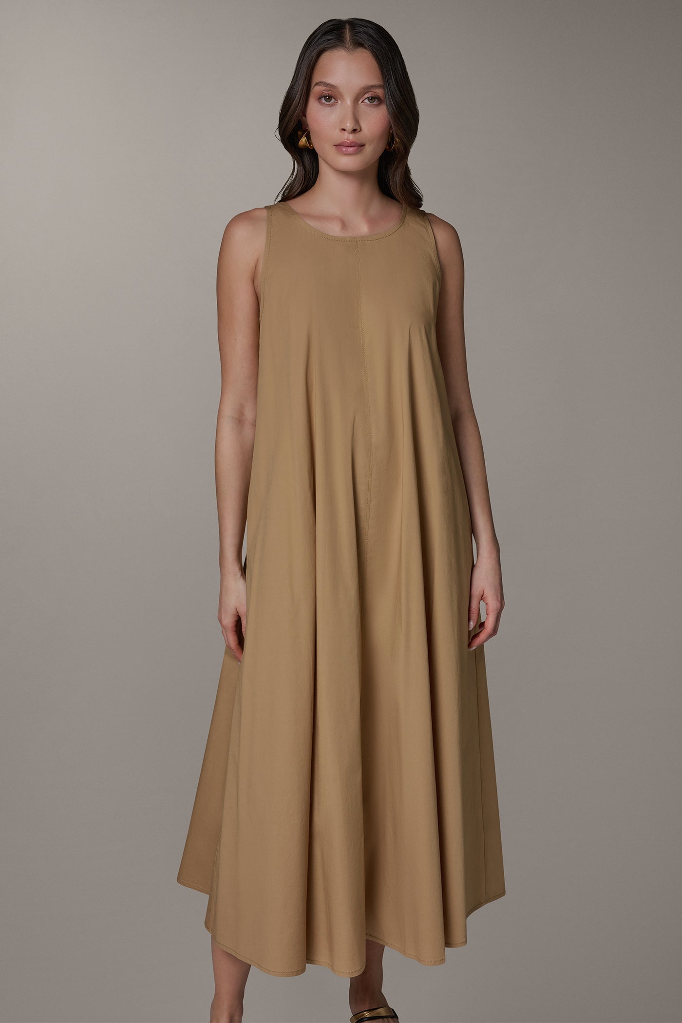 Fawn SLEEVELESS MAXI TRAPEZE DRESS Donna Karan