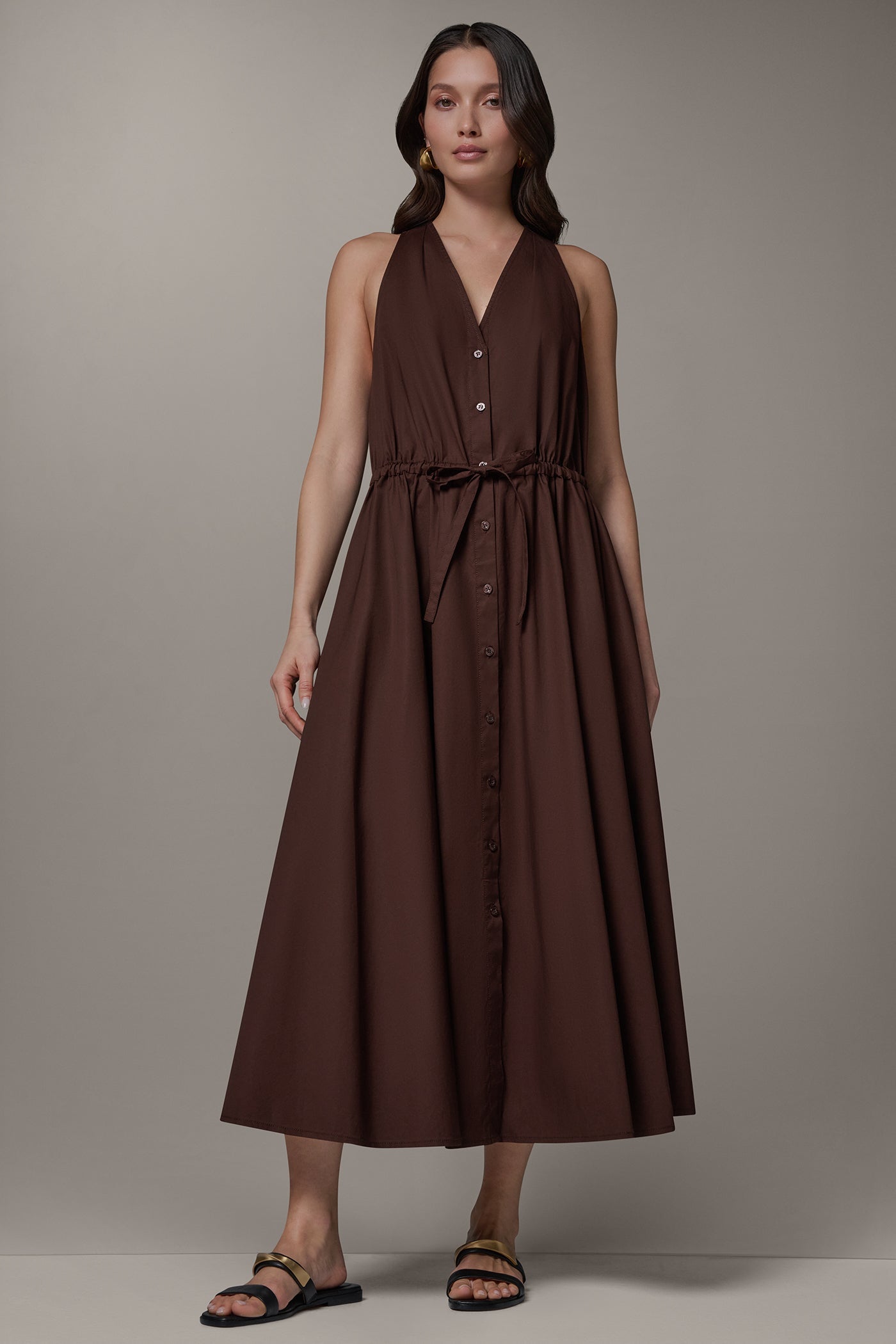 Canyon SLEEVELESS MIDI HALTER DRESS Donna Karan