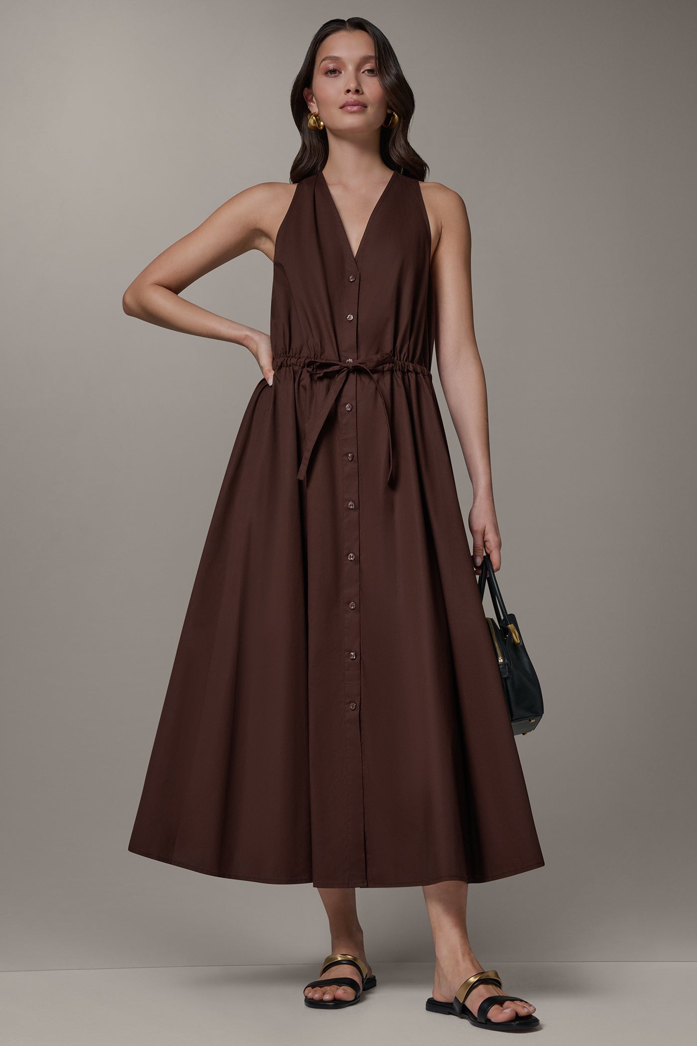Canyon SLEEVELESS MIDI HALTER DRESS Donna Karan