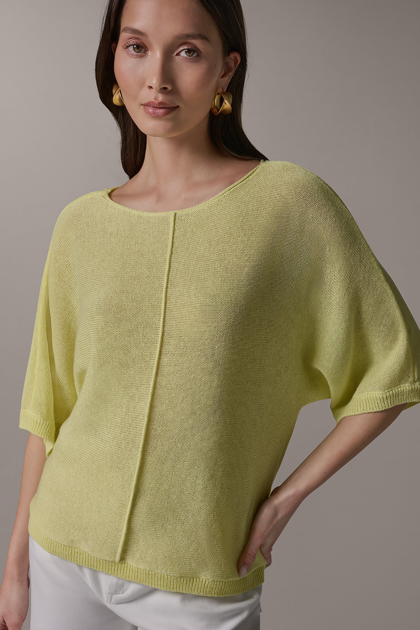 Limoncello DOLMAN SLEEVE BALLET NECK SWEATER Donna Karan