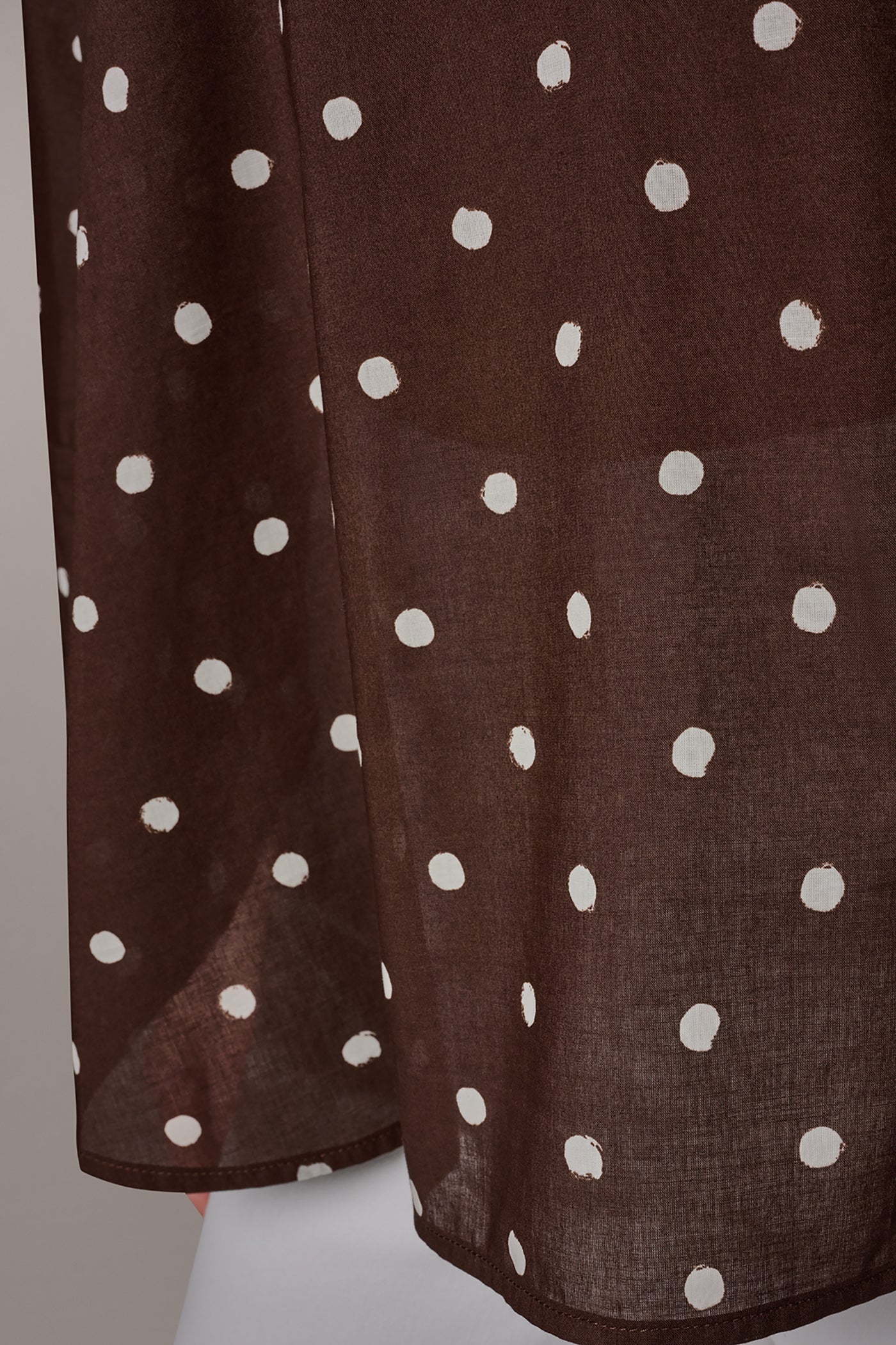 Canyon/Cream BRACELET SLEEVE POLKA DOT BLOUSE Donna Karan