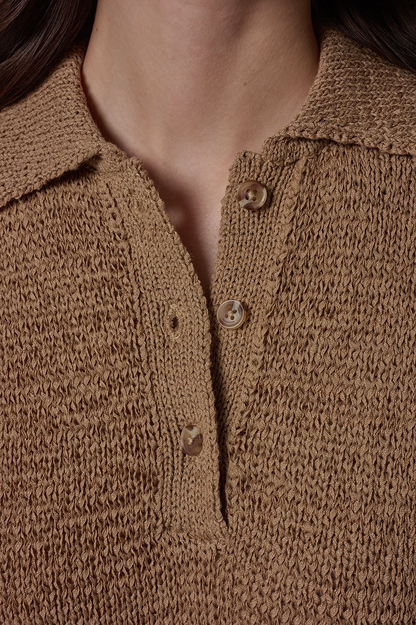 Fawn SLEEVELESS POLO SWEATER Donna Karan