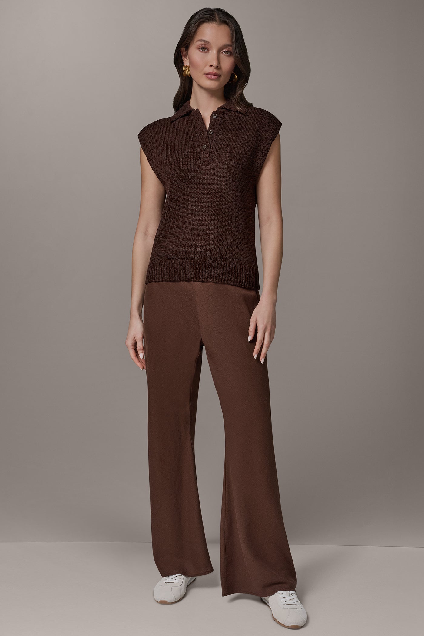 Canyon SLEEVELESS POLO SWEATER Donna Karan