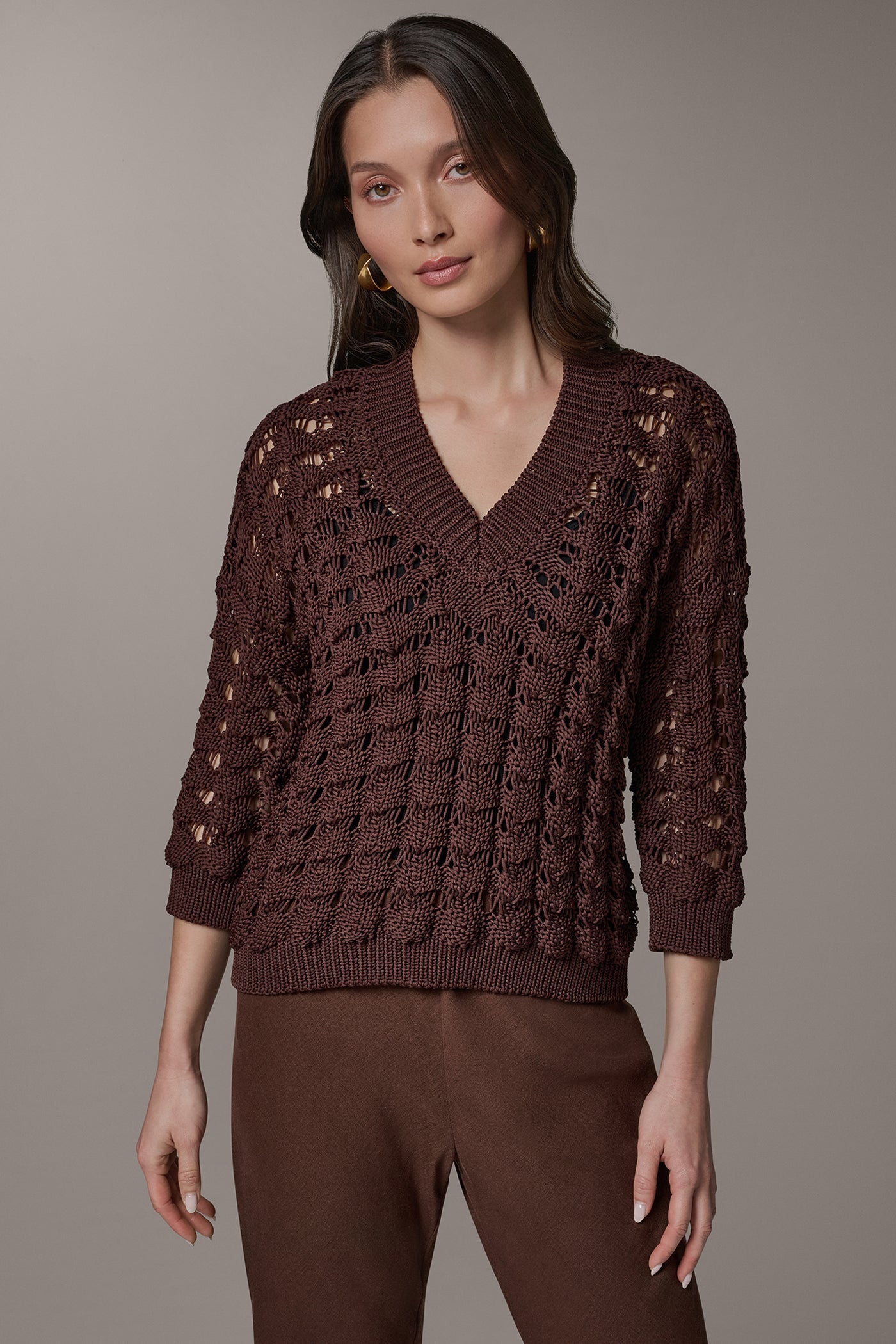 Canyon 3/4 SLEEVE SWEATER Donna Karan