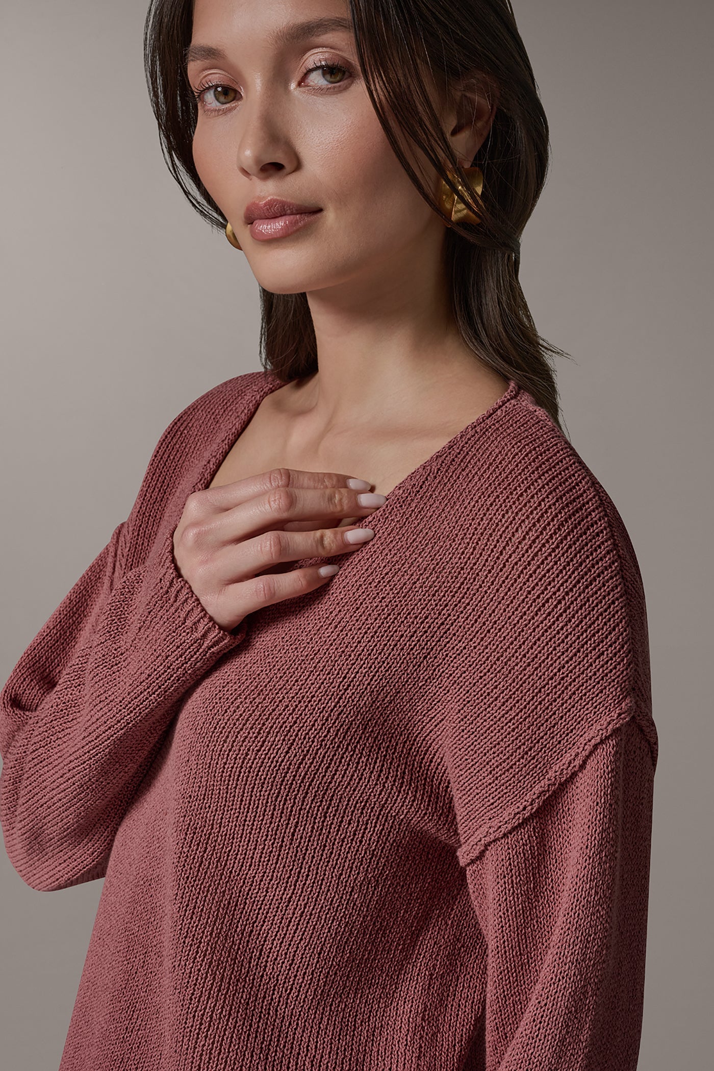 Desert Clay LONG SLEEVE SWEATER Donna Karan