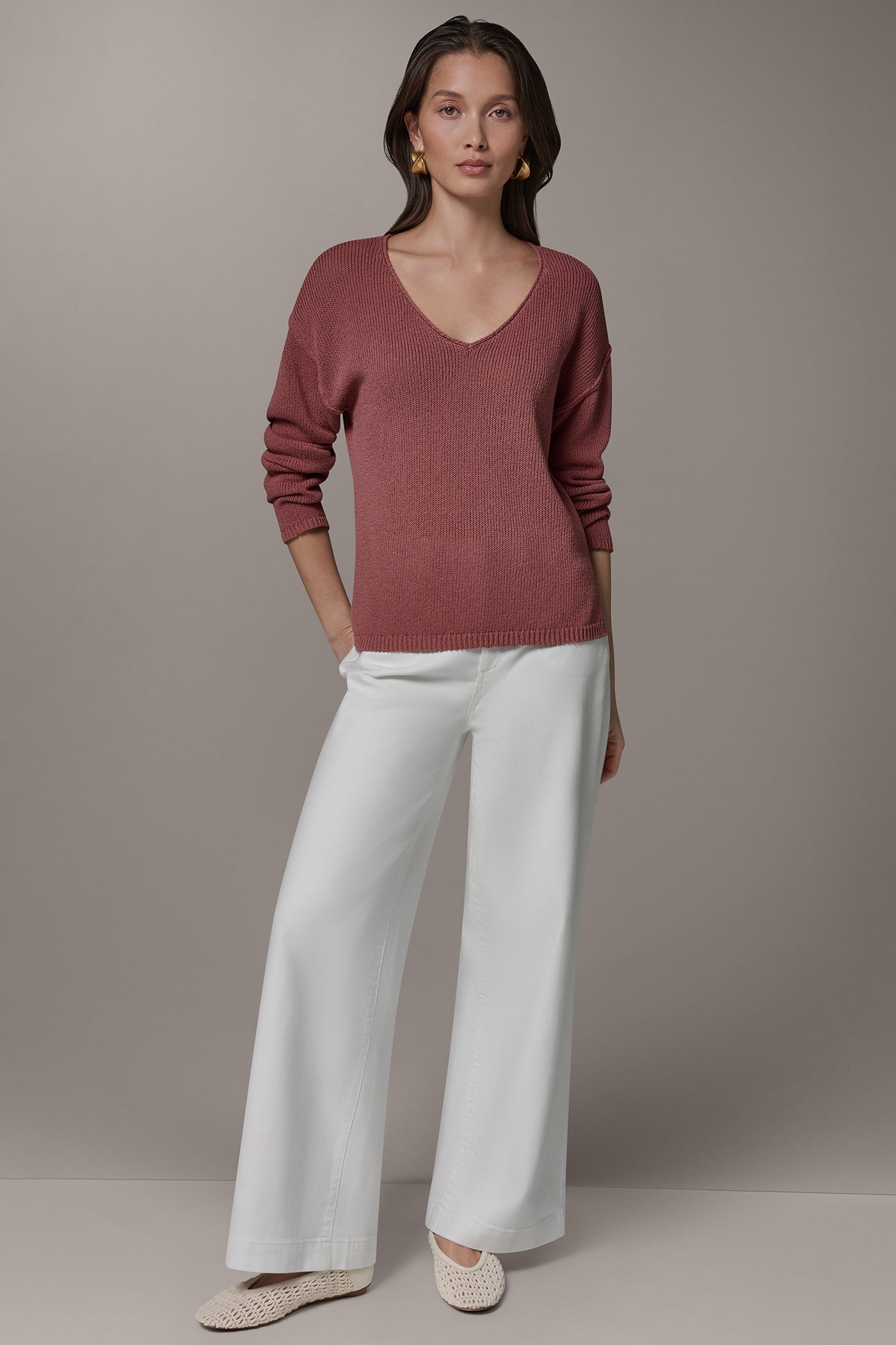 Desert Clay LONG SLEEVE SWEATER Donna Karan