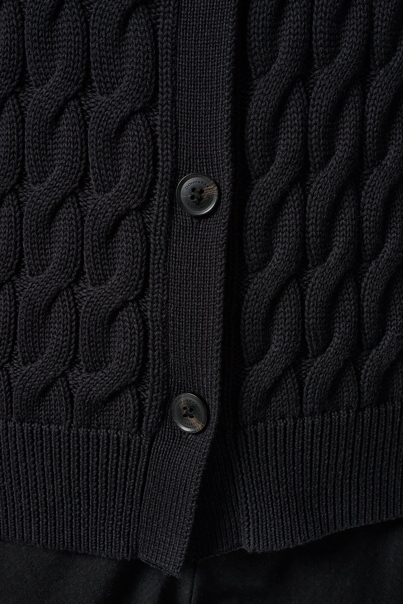 Black SLEEVELESS CABLE KNIT VEST Donna Karan
