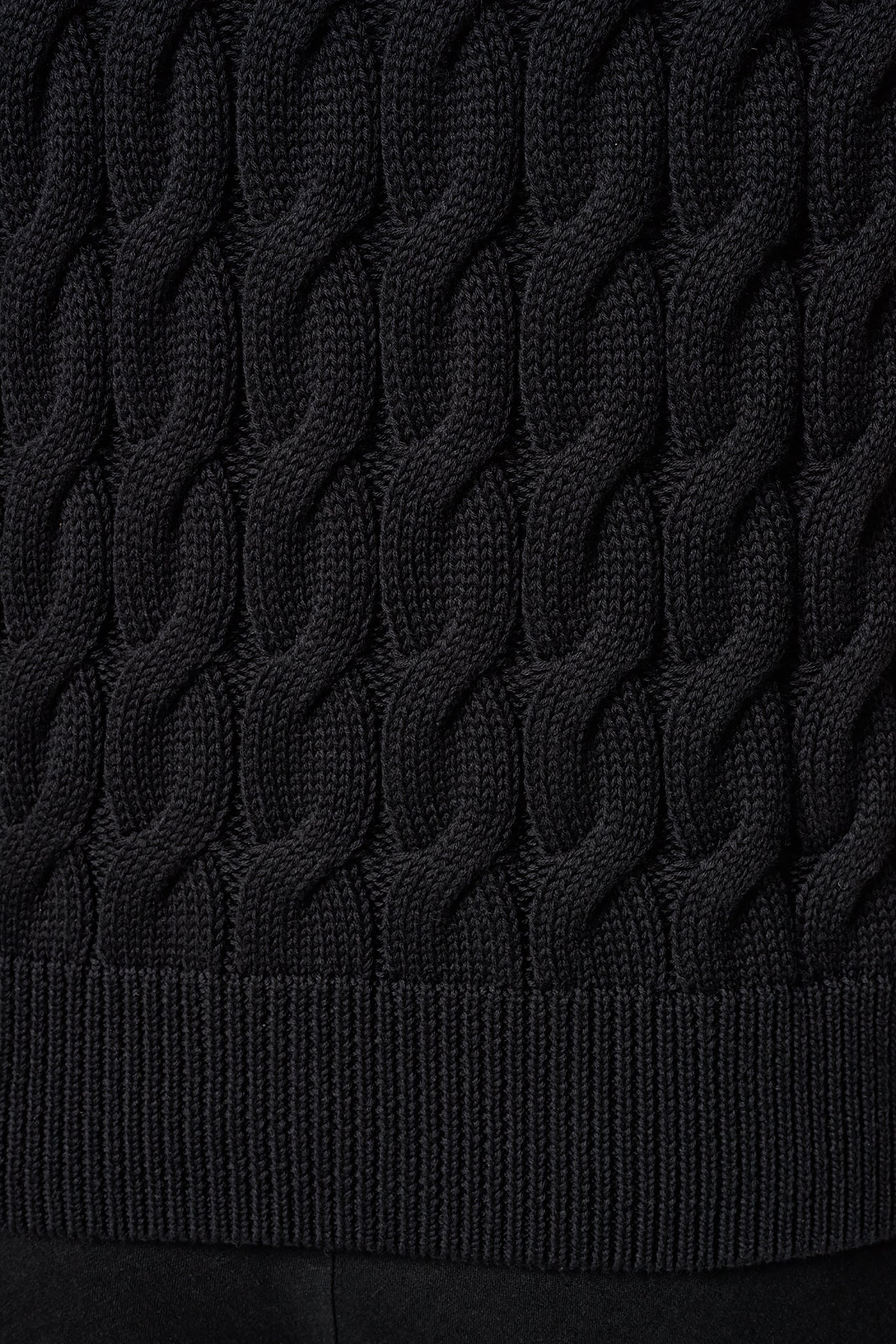 Black SLEEVELESS CABLE KNIT VEST Donna Karan