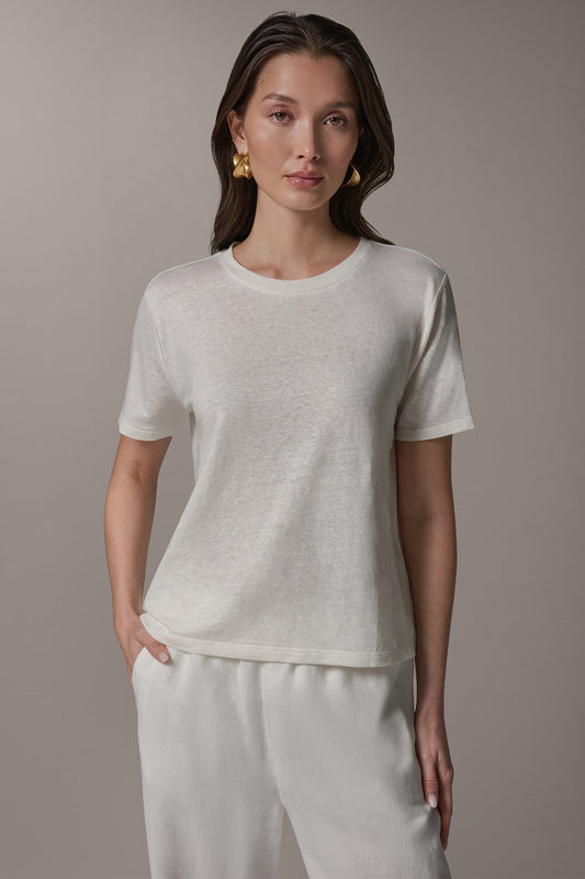Cream SHORT SLEEVE TEE Donna Karan
