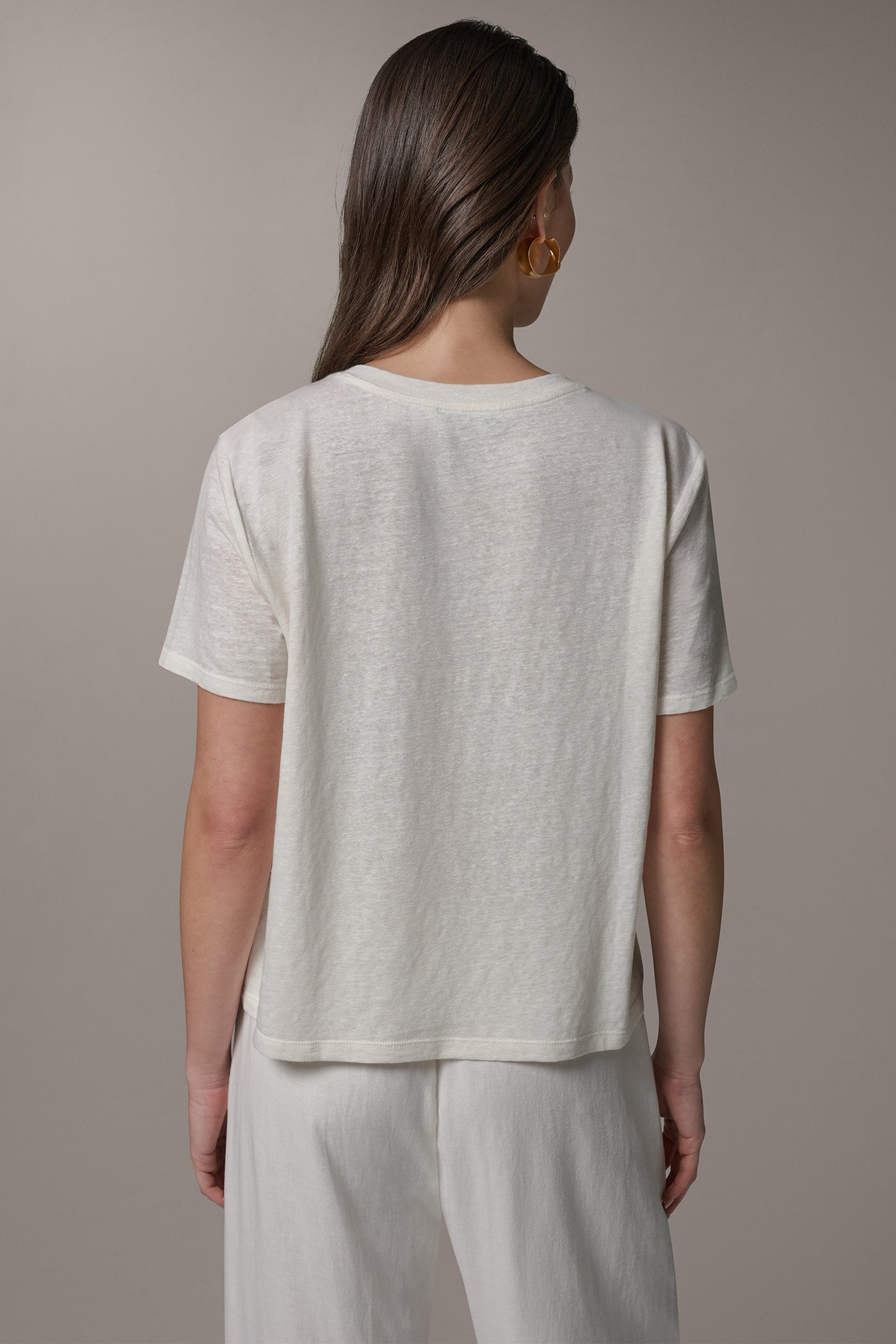 Cream SHORT SLEEVE TEE Donna Karan