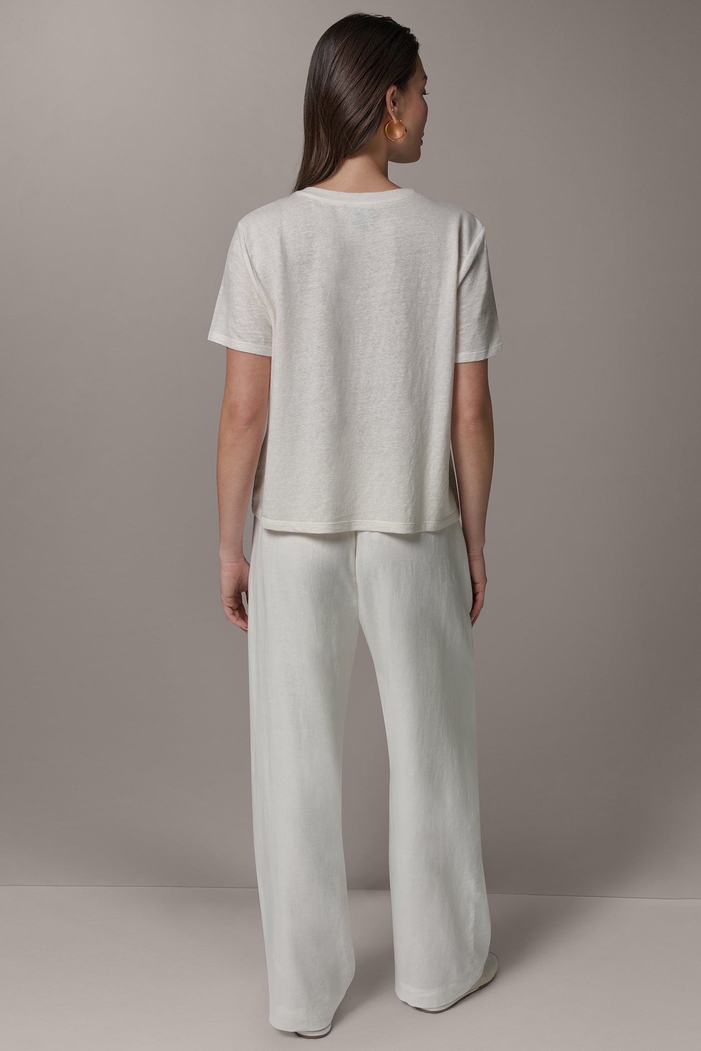 Cream SHORT SLEEVE TEE Donna Karan