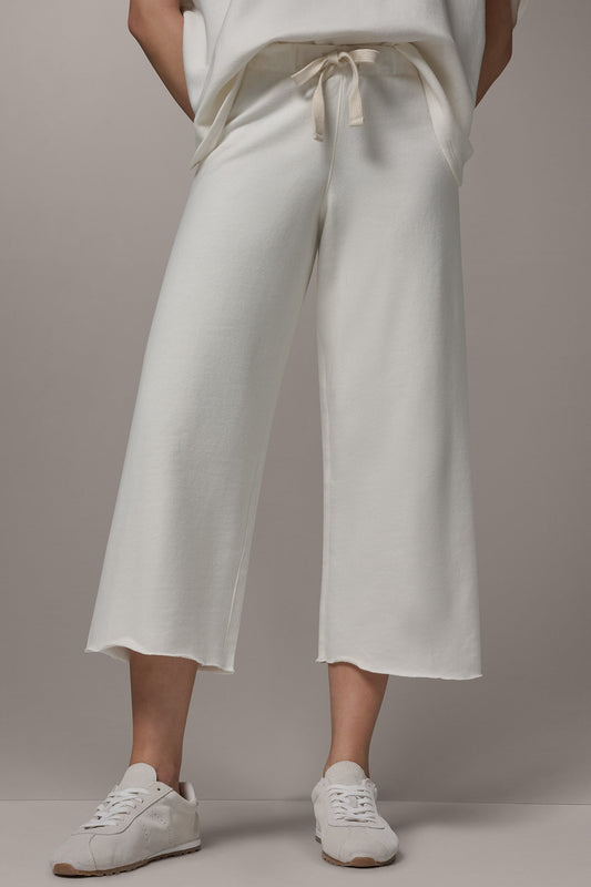 Cream MID-RISE STRAIGHT-LEG CAPRI PANT Donna Karan