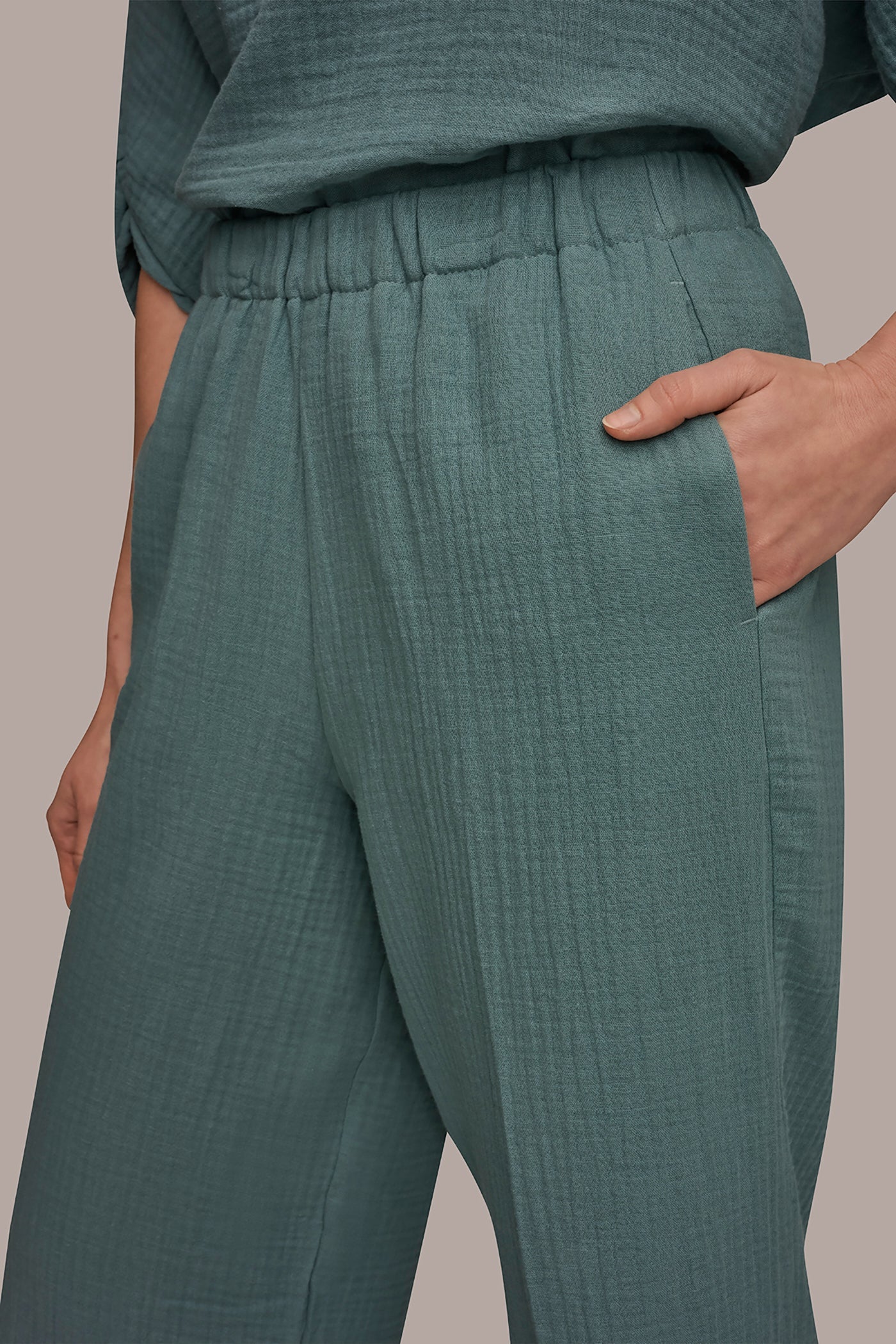 Waterlily MID-RISE STRAIGHT-LEG PANT Donna Karan