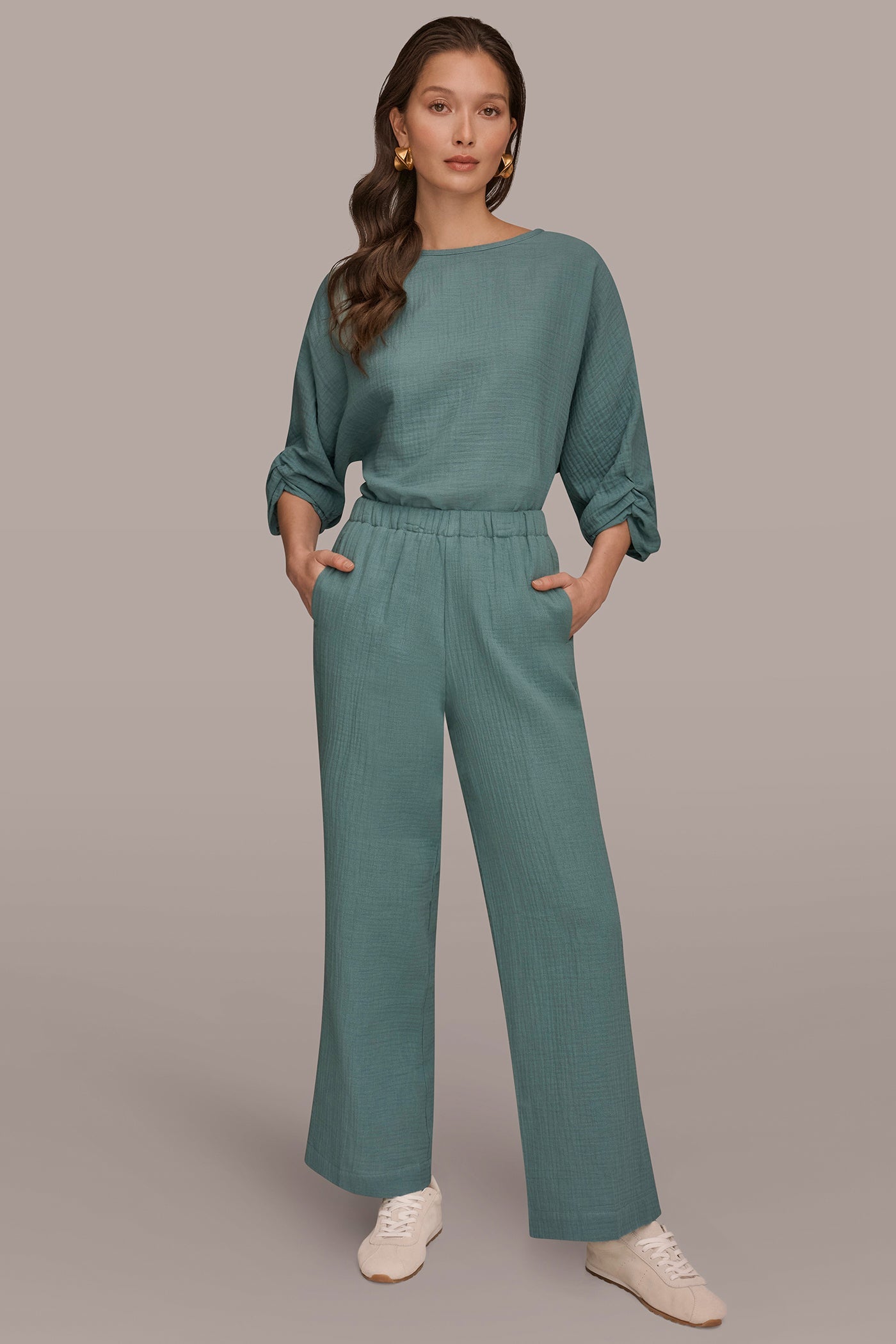Waterlily MID-RISE STRAIGHT-LEG PANT Donna Karan