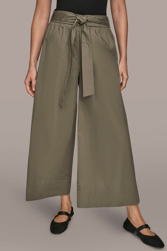 KHAKI GREEN CROPPED MID-RISE PANT Donna Karan
