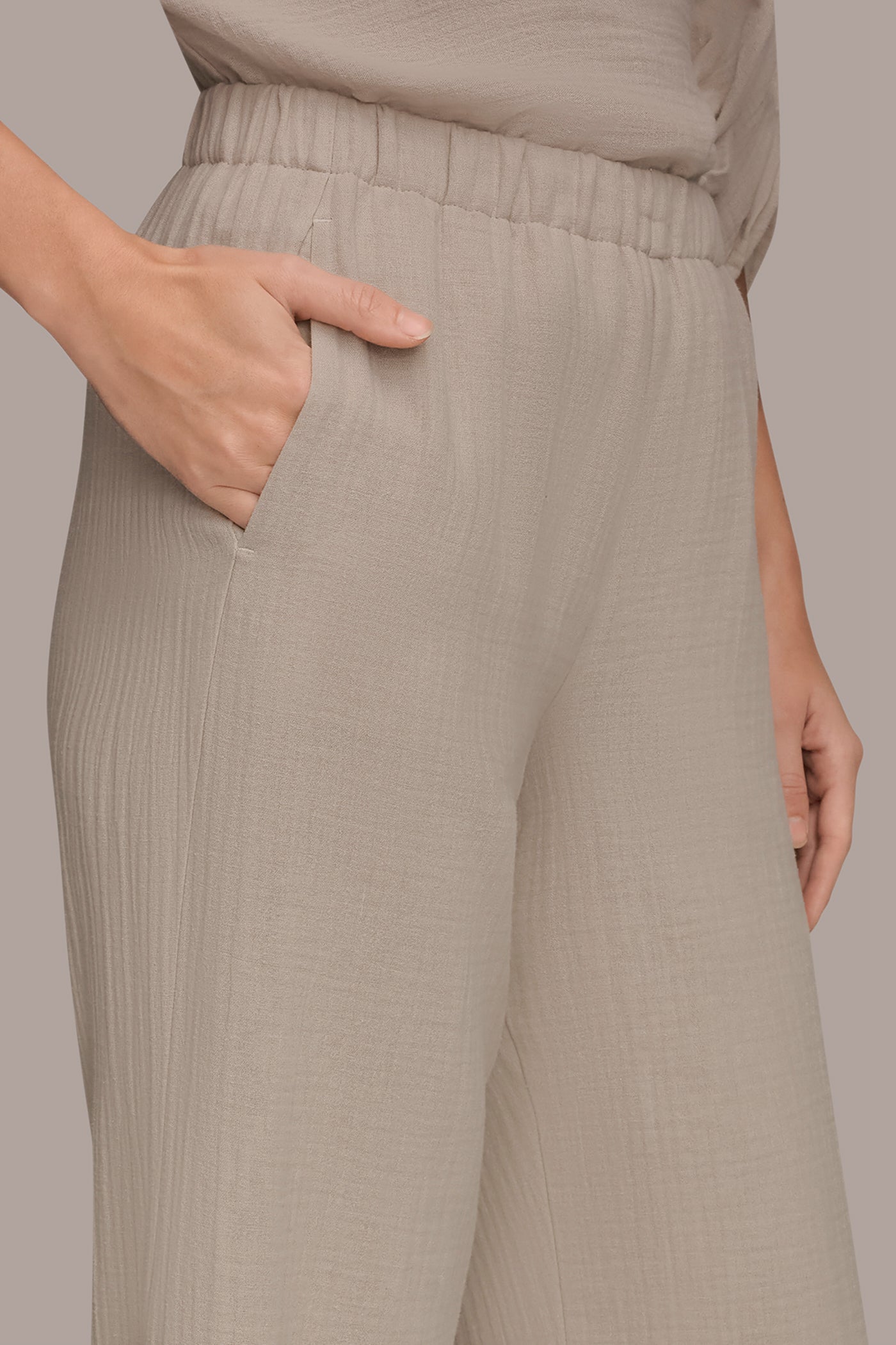 Tuscan Grey MID-RISE STRAIGHT-LEG PANT Donna Karan