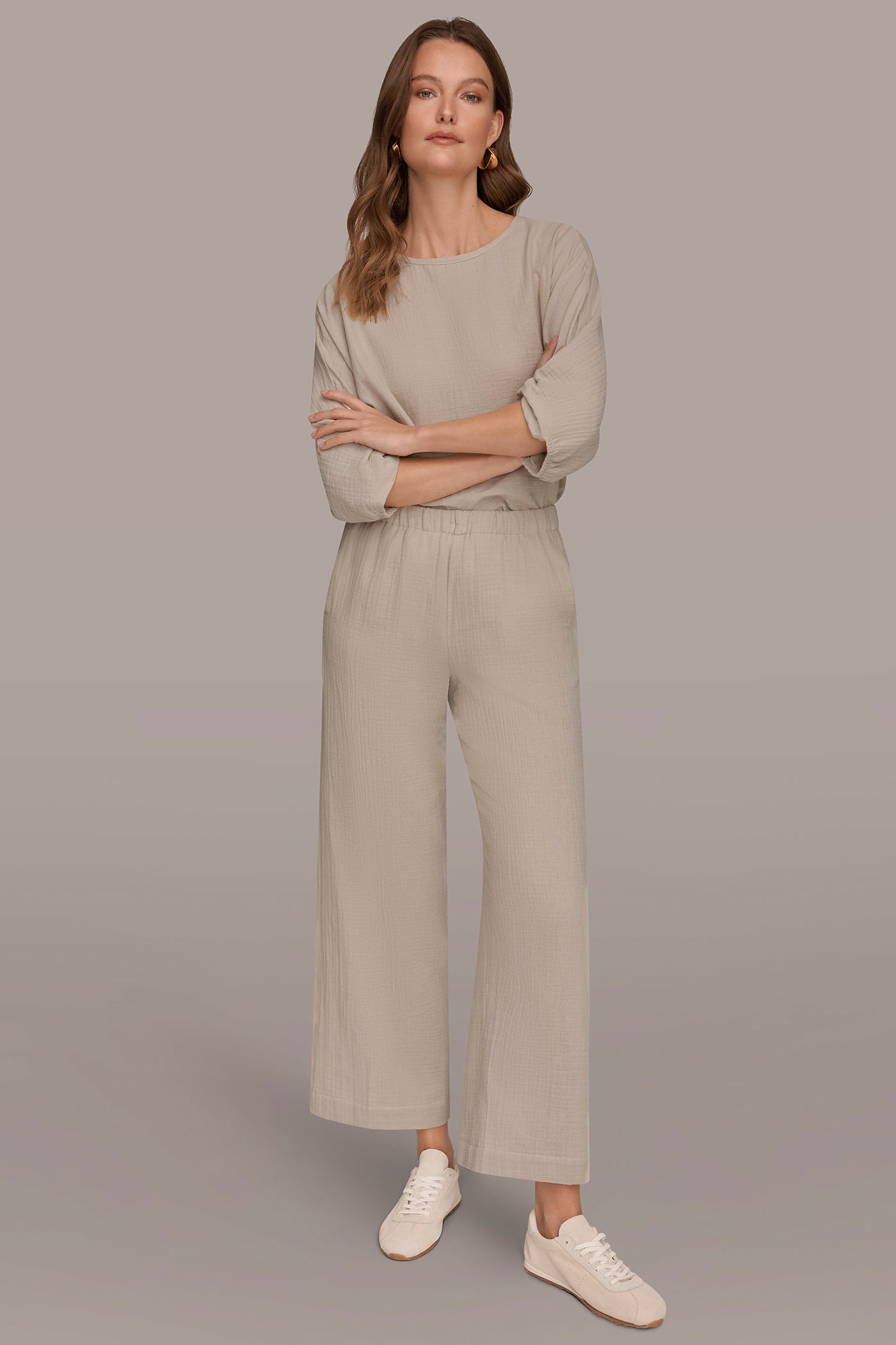 Tuscan Grey MID-RISE STRAIGHT-LEG PANT Donna Karan
