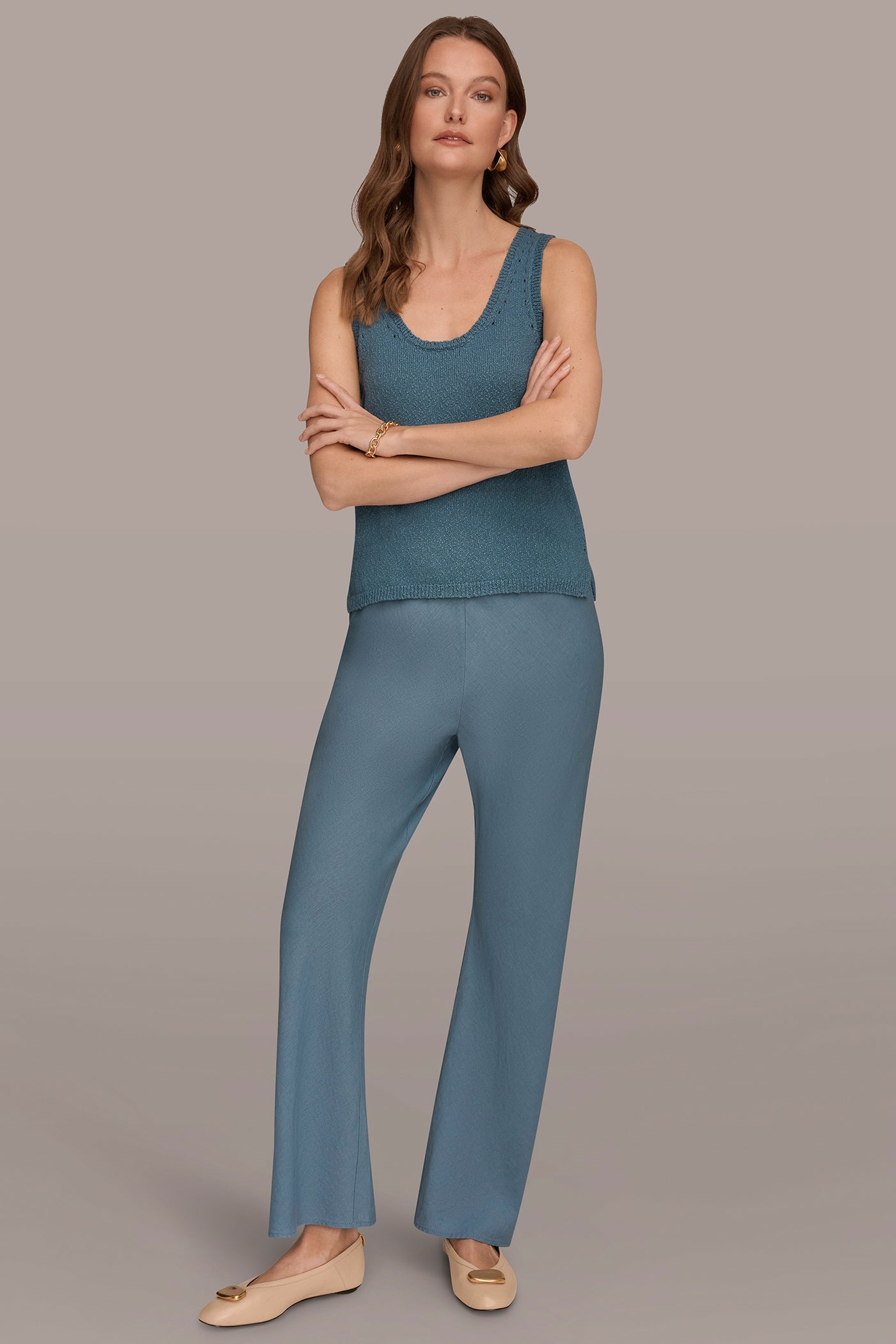 Washed Indigo MID-RISE RELAXED ANKLE PANT Donna Karan