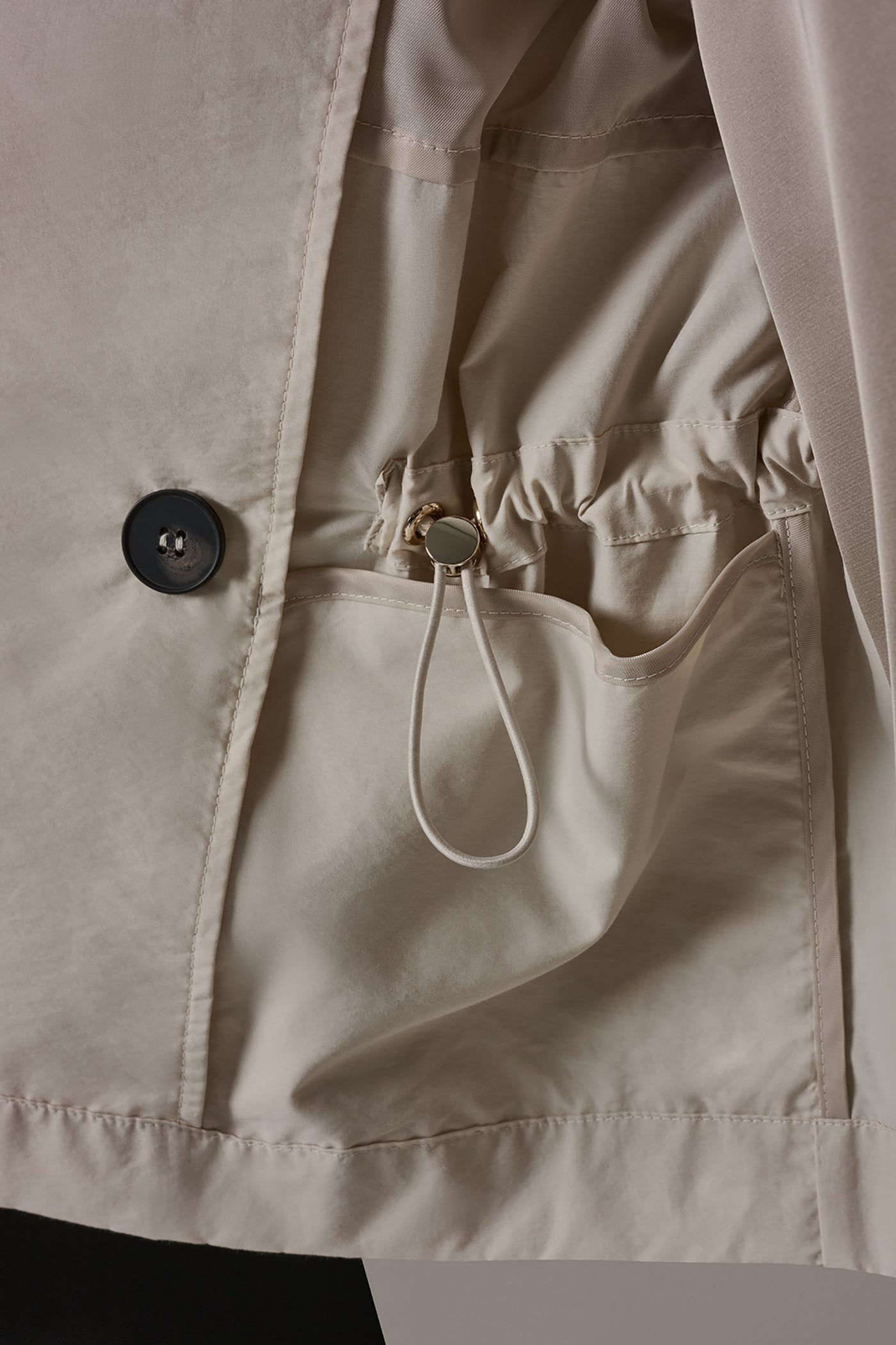 Sandstone LONG SLEEVE DOUBLE BREASTED TRENCH JACKET Donna Karan