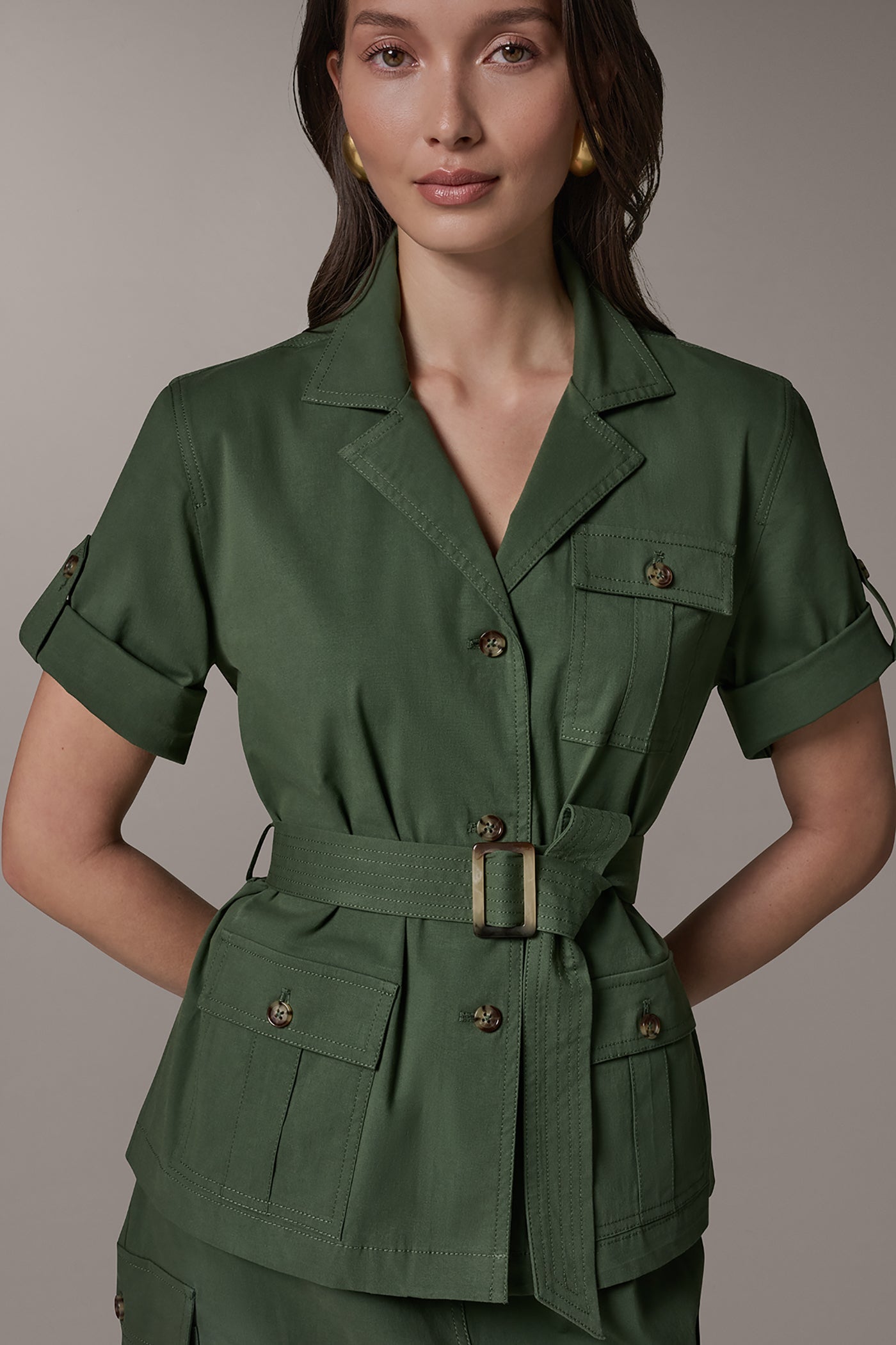 Verde SHORT SLEEVE SAFARI JACKET Donna Karan
