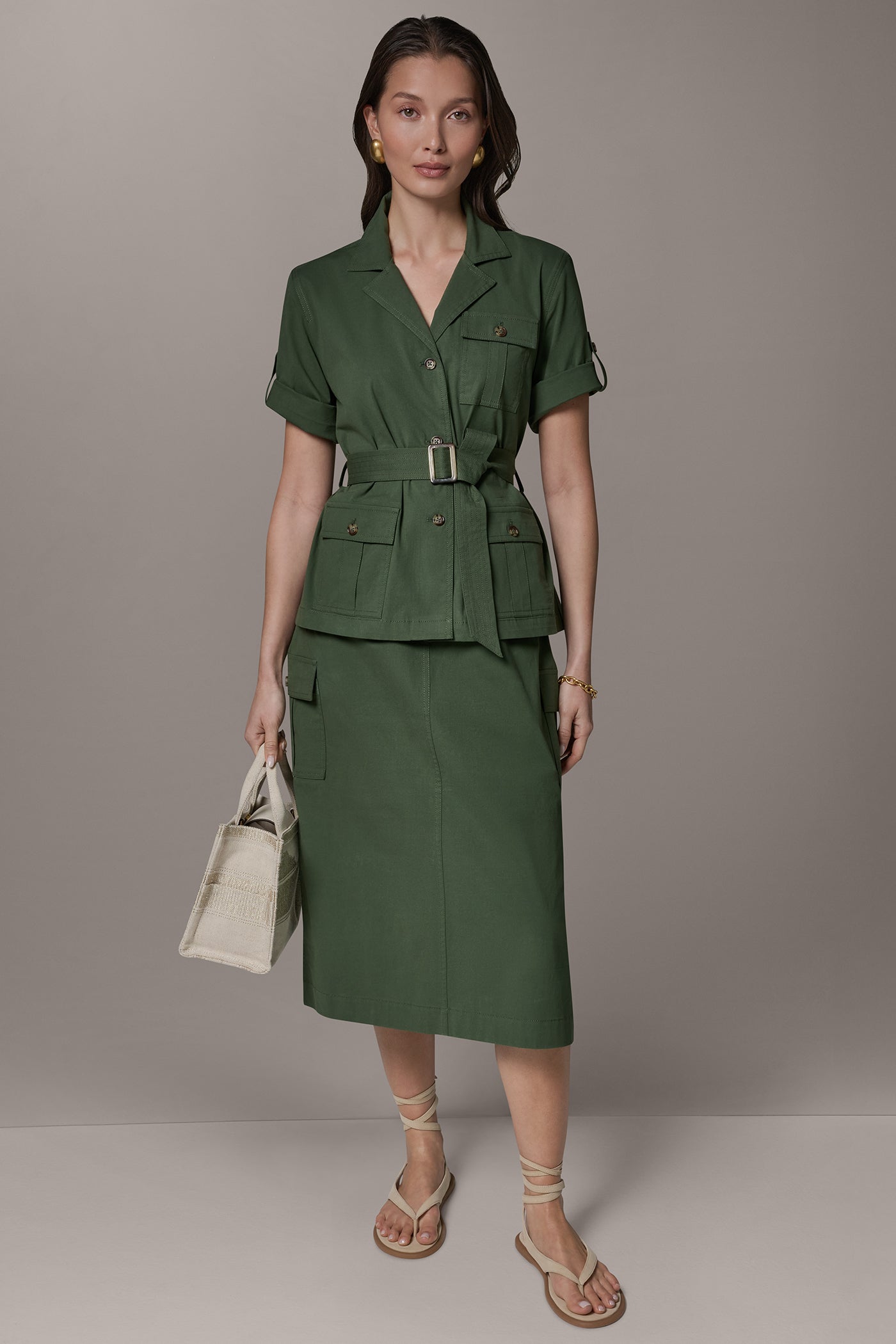 Verde SHORT SLEEVE SAFARI JACKET Donna Karan