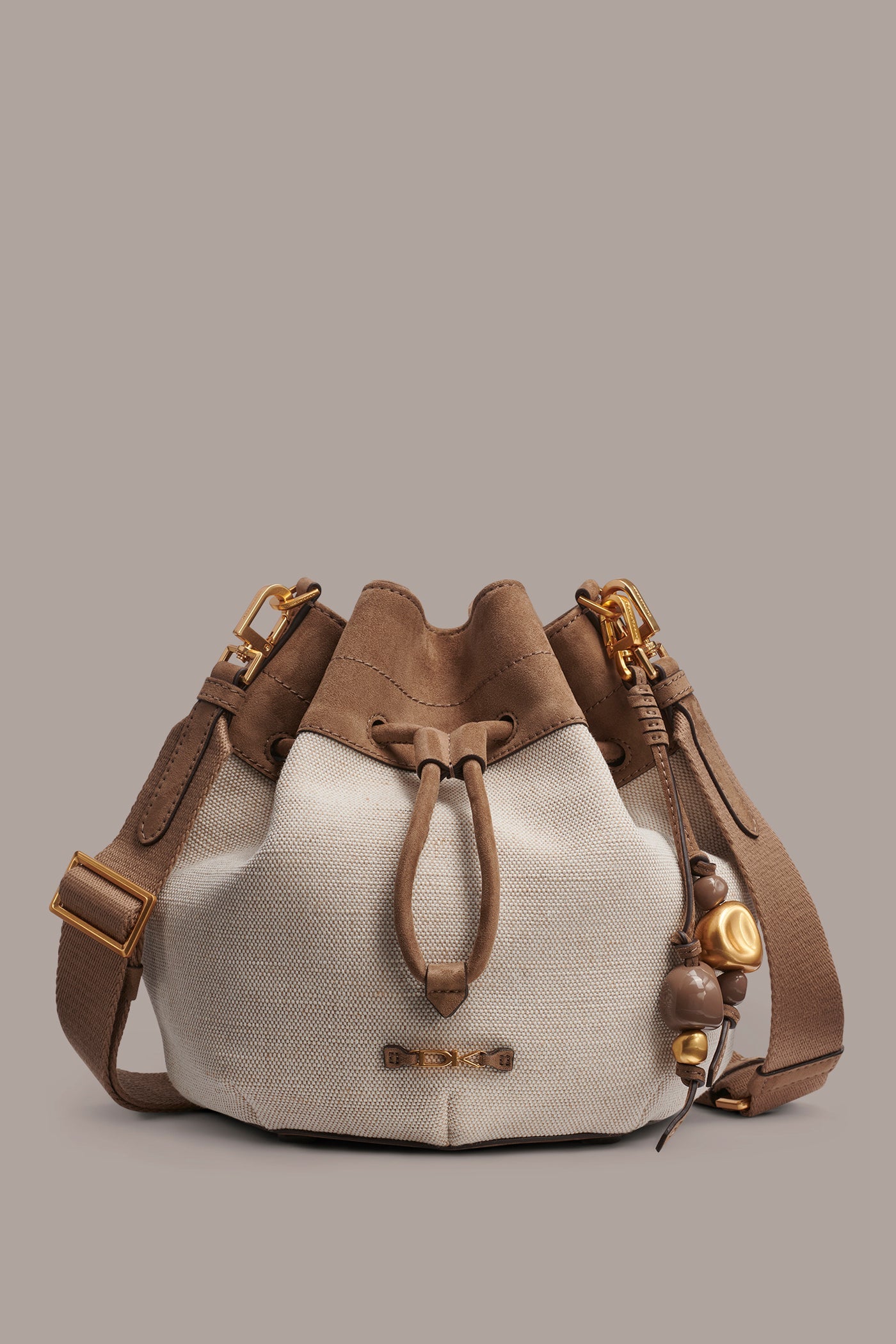 Natural WEEKEND CANVAS BUCKET BAG Donna Karan