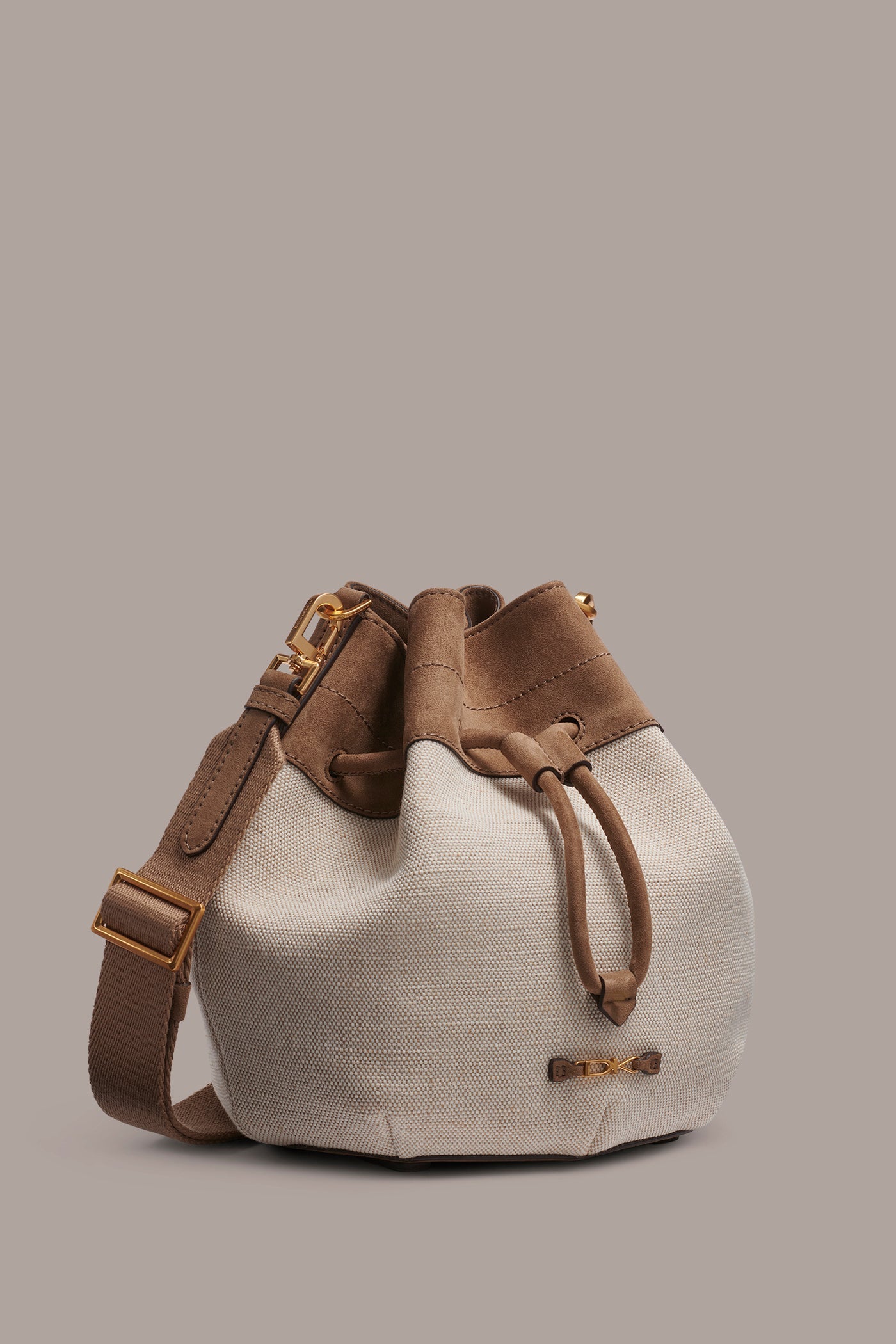 Natural WEEKEND CANVAS BUCKET BAG Donna Karan