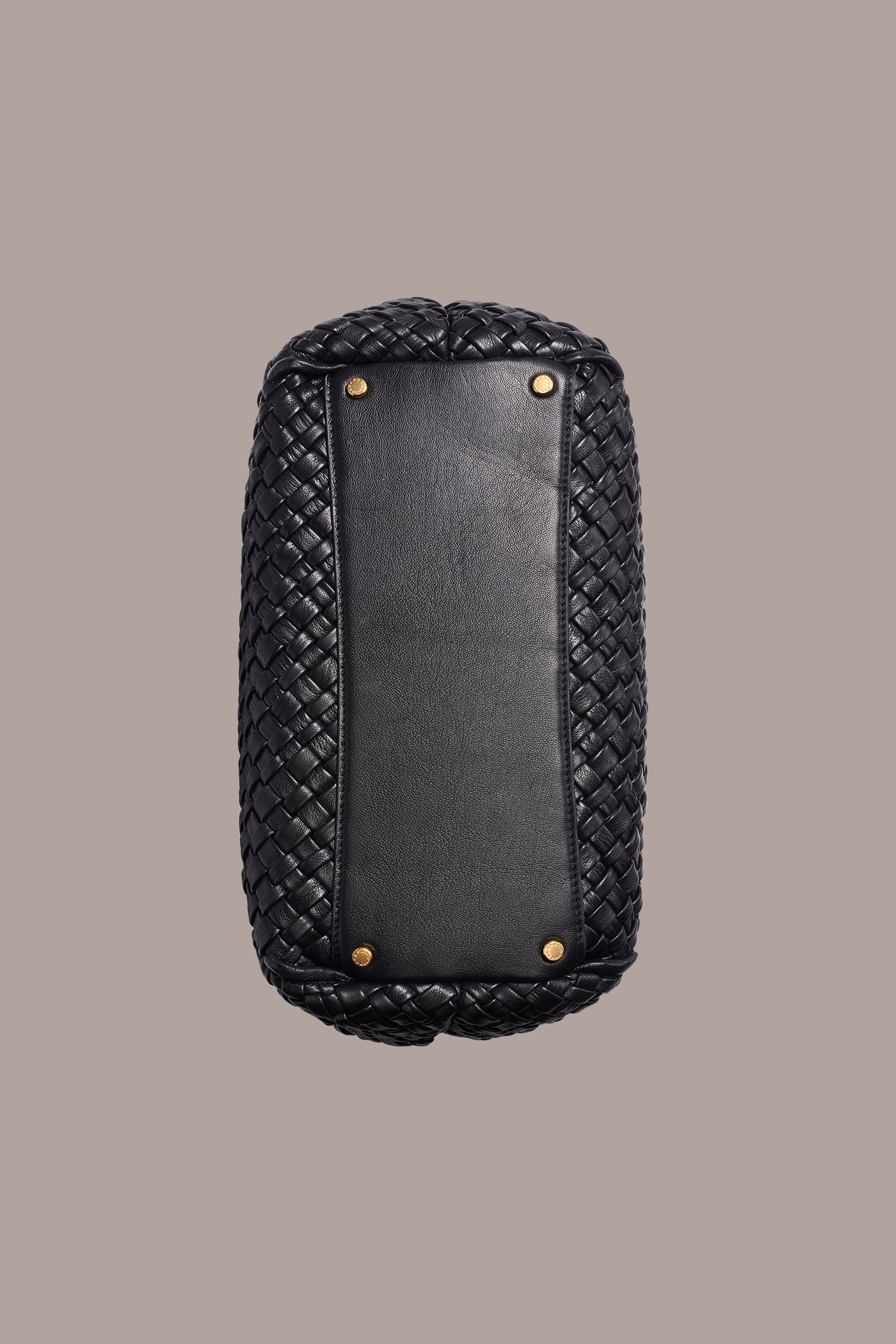 Black / Gold GLENWOOD WOVEN SHOULDER BAG Donna Karan