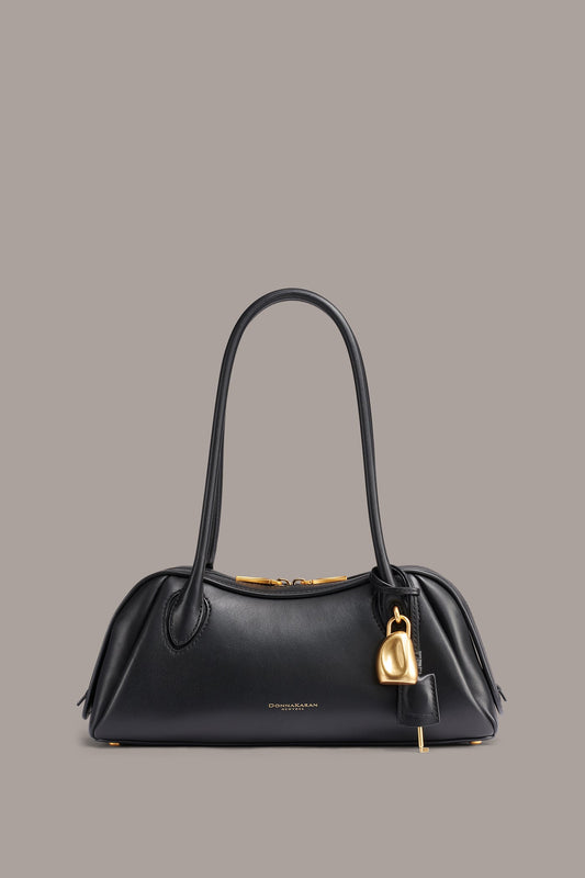 Black/Gold TERRY SHOULDER BAG Donna Karan