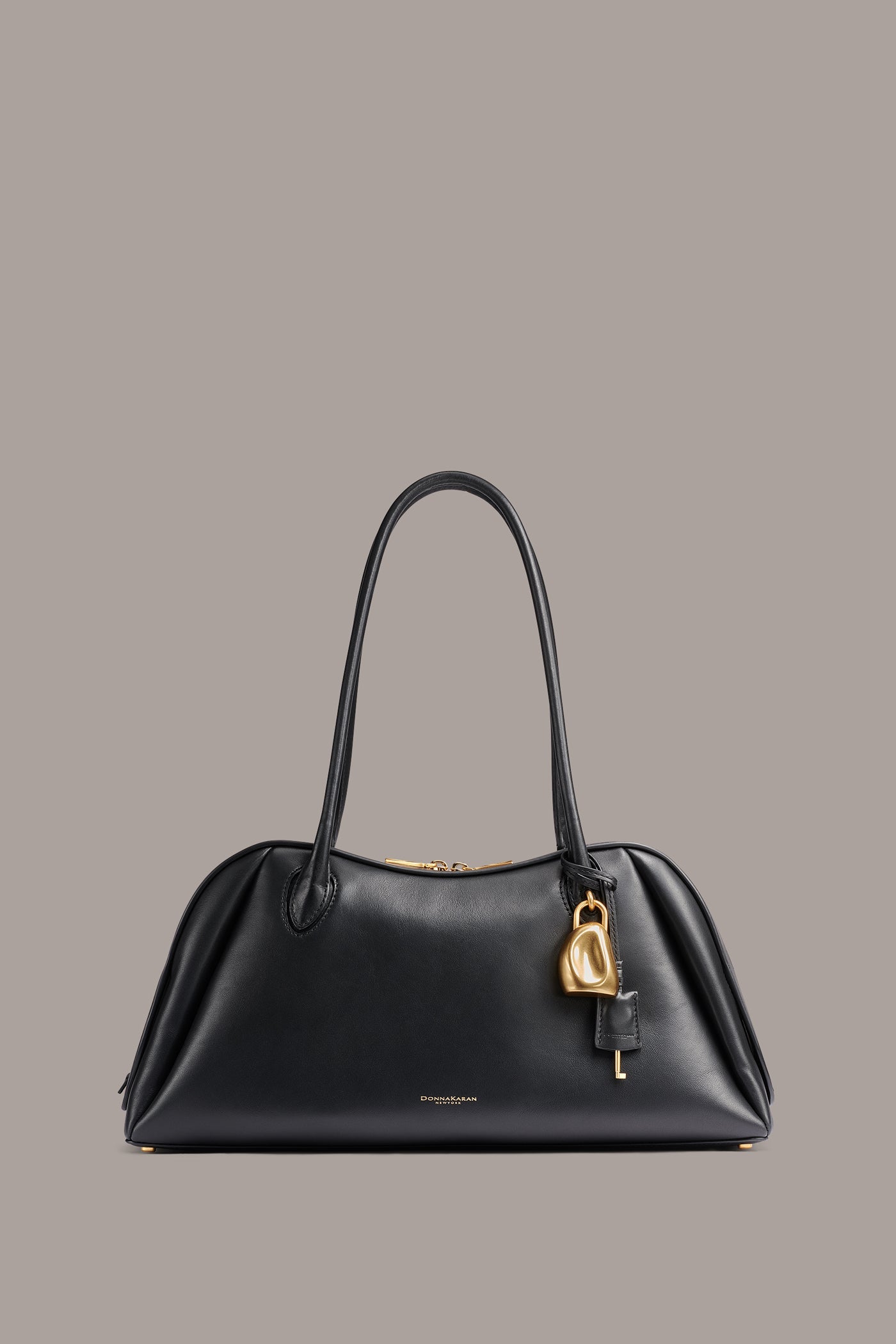 Black / Gold TERRY LARGE SHOULDER Donna Karan