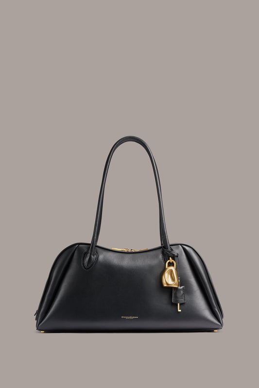 Black / Gold TERRY LARGE SHOULDER Donna Karan