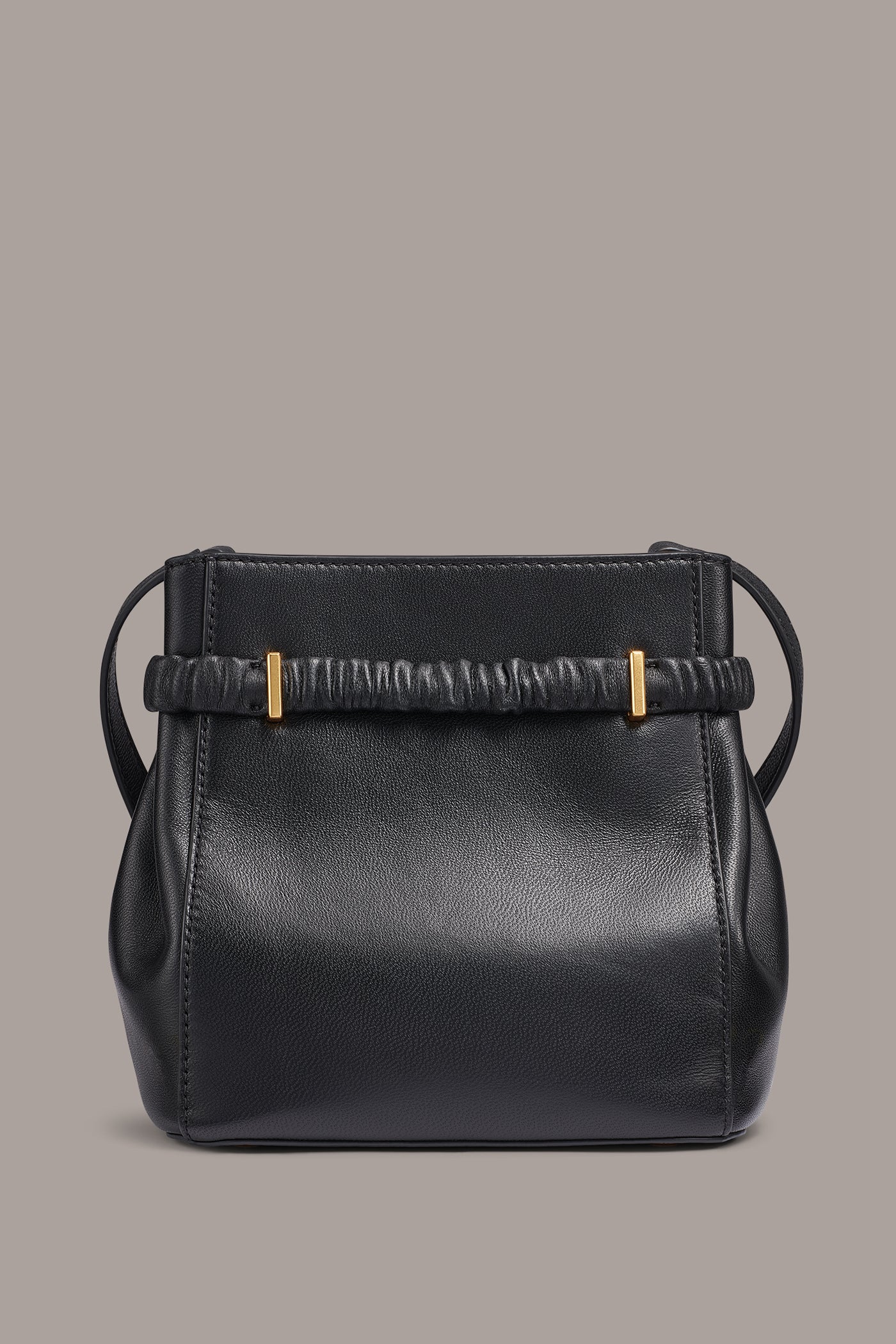 Black / Gold GINGHAM LOGO CROSSBODY Donna Karan