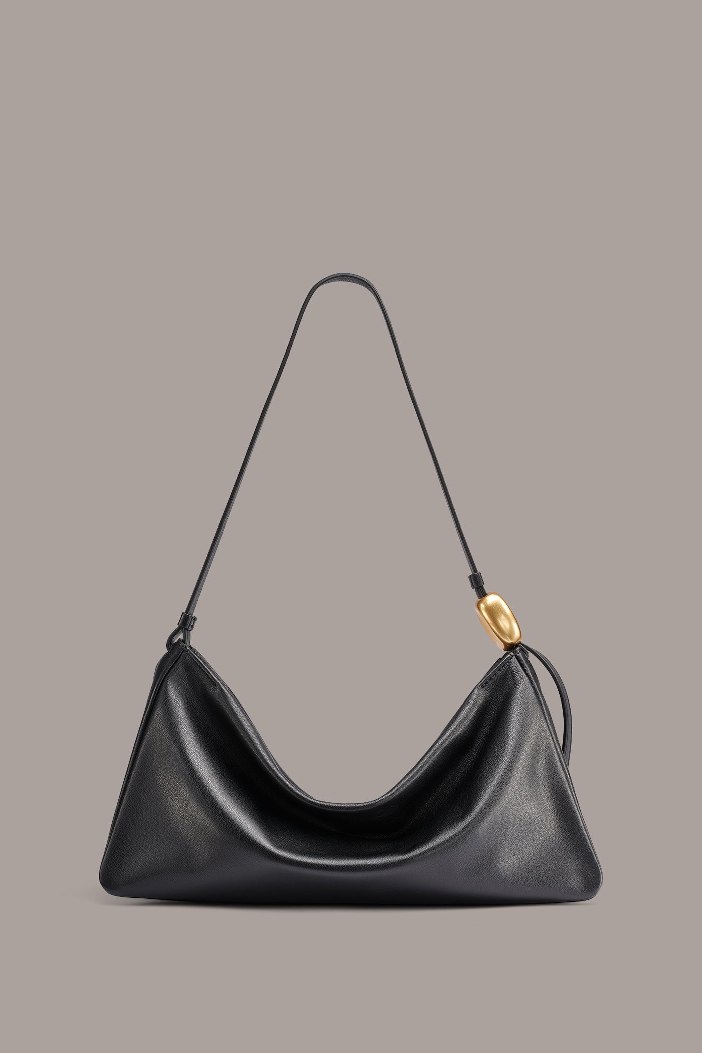 Black/Gold VELVET LARGE SHOULDER BAG Donna Karan