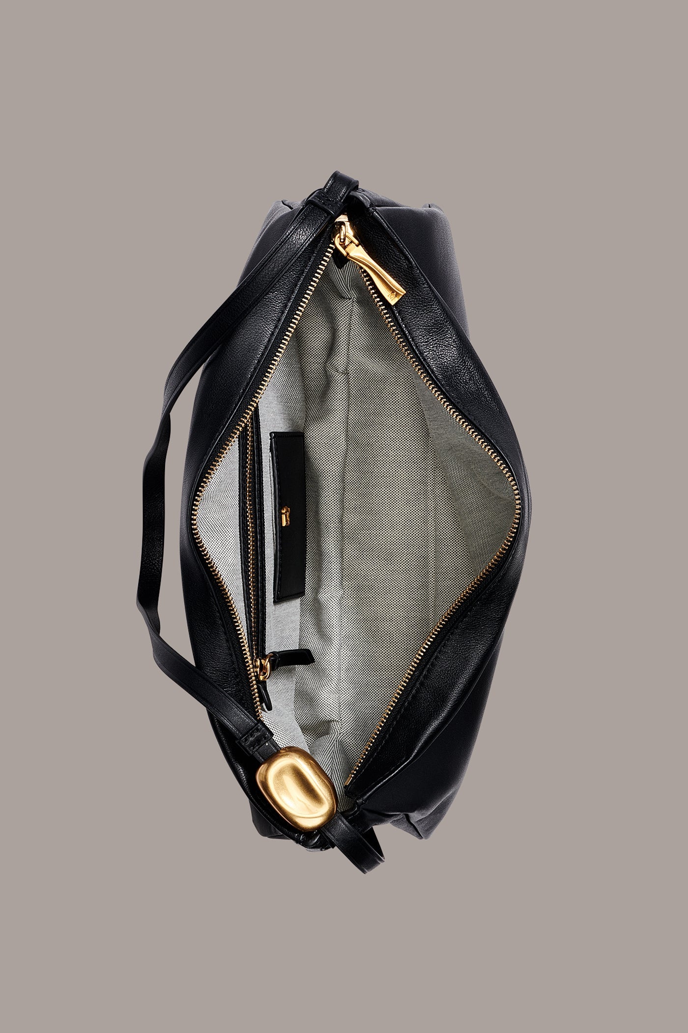 Black/Gold VELVET LARGE SHOULDER BAG Donna Karan