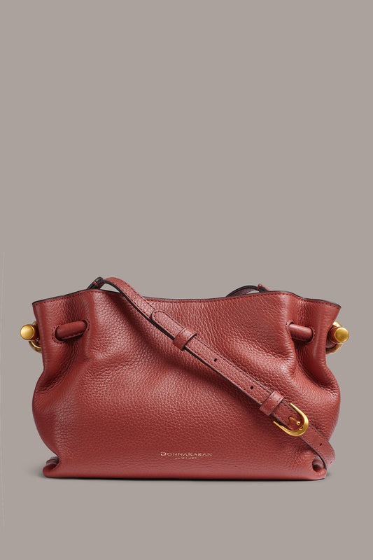 Sunbaked CASHMERE LEATHER CROSSBODY BAG Donna Karan