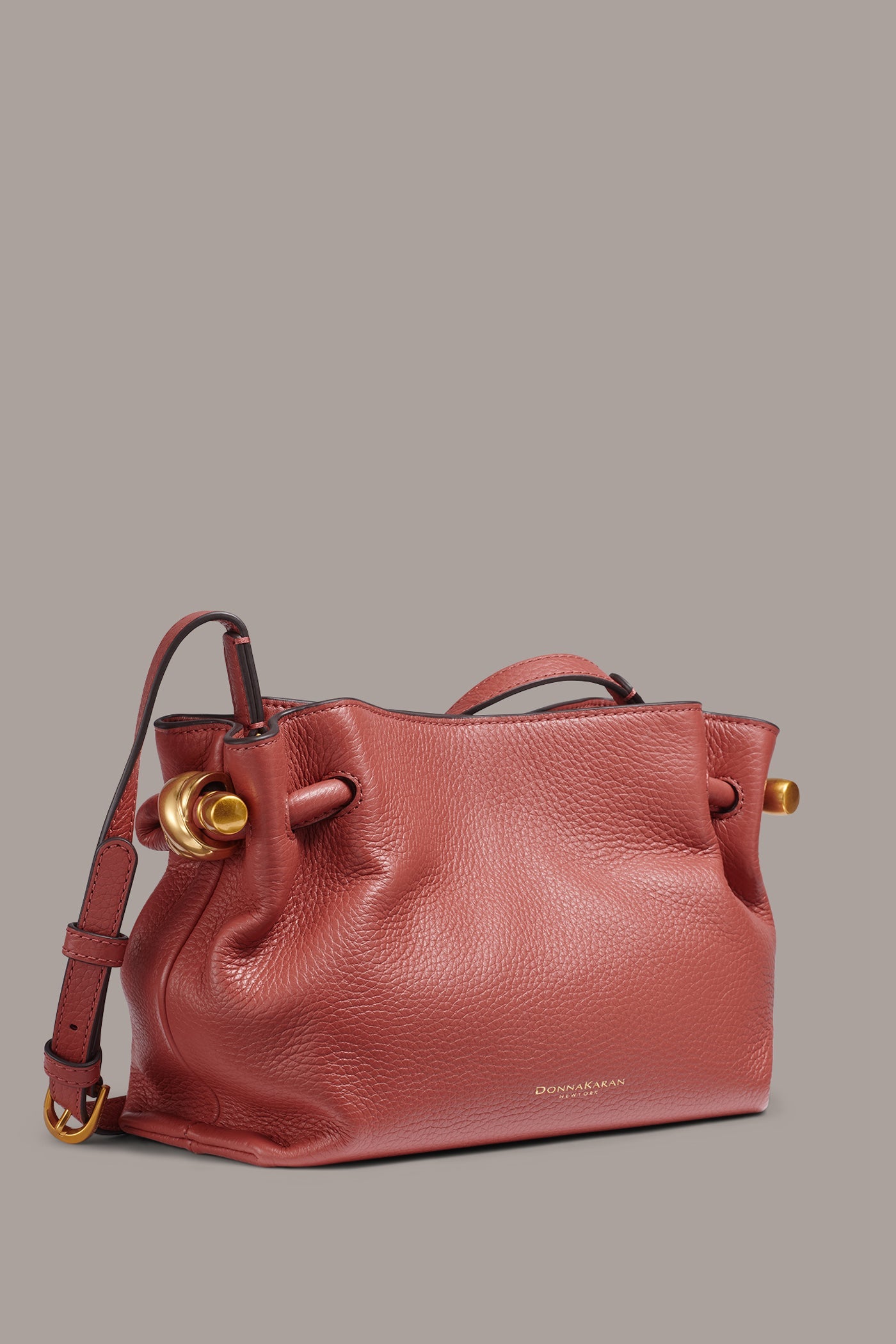 Sunbaked CASHMERE LEATHER CROSSBODY BAG Donna Karan