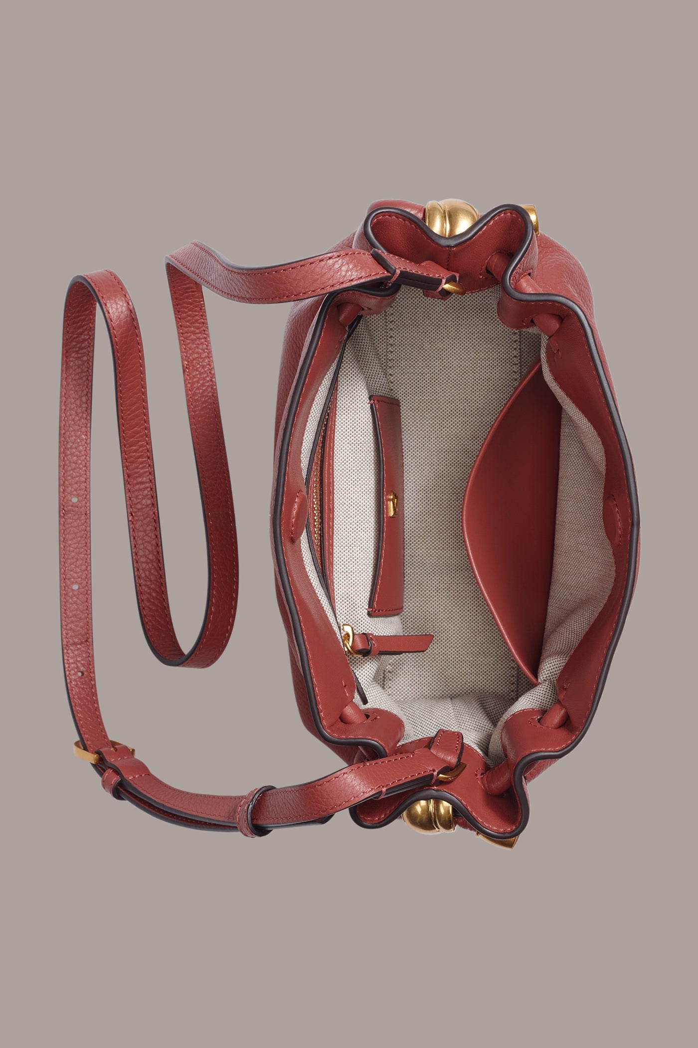Sunbaked CASHMERE LEATHER CROSSBODY BAG Donna Karan