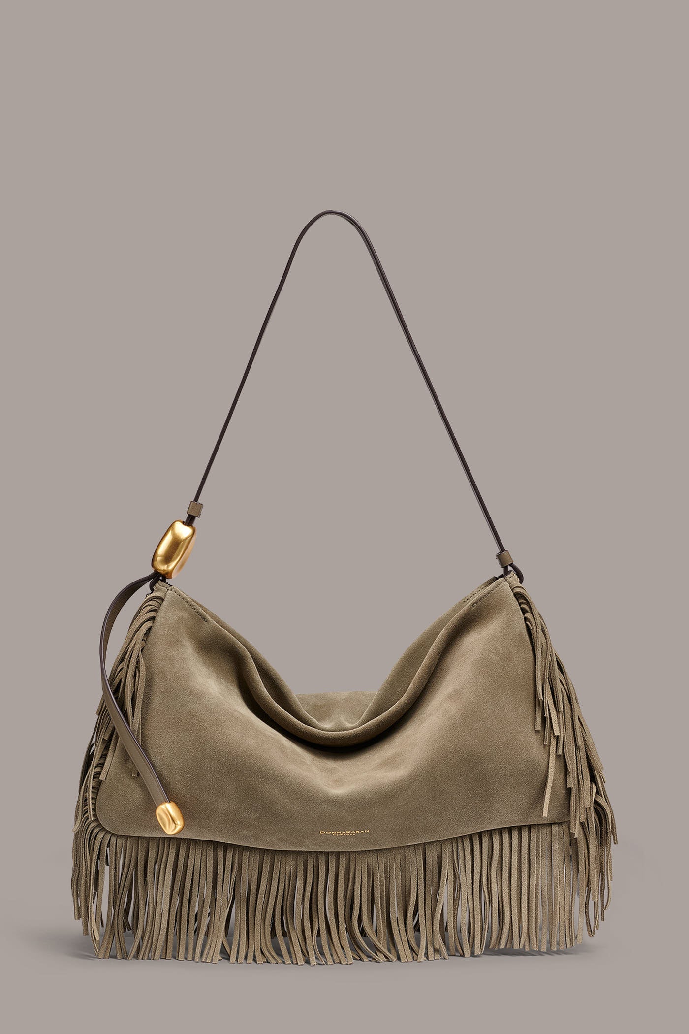 Truffle VELVET LARGE FRINGE SHOULDER BAG Donna Karan
