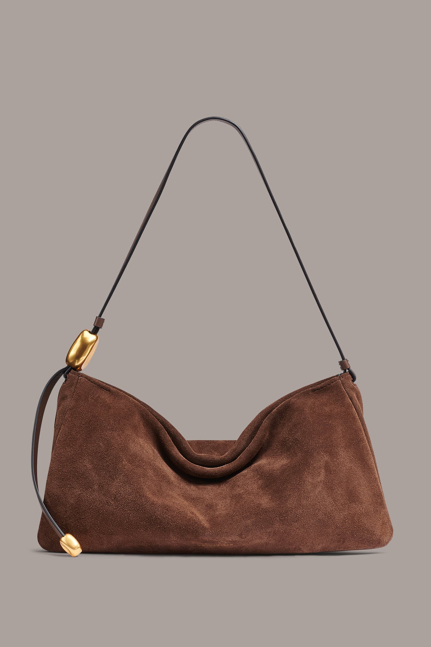 Chocolate VELVET LARGE SHOULDER BAG Donna Karan