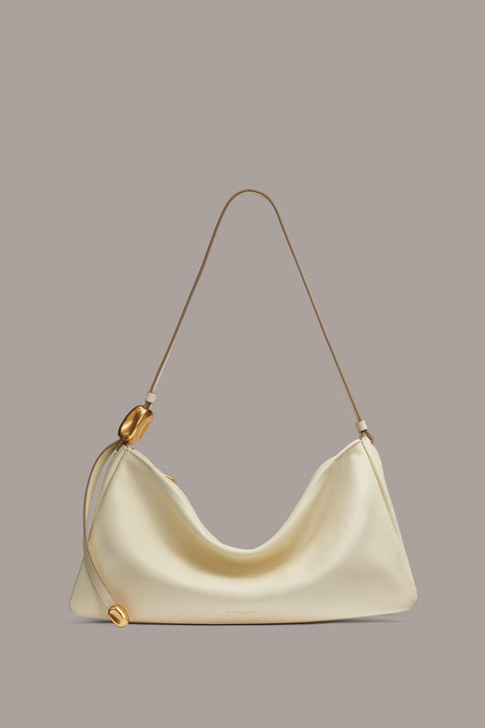 Buttercream VELVET LARGE SHOULDER BAG Donna Karan