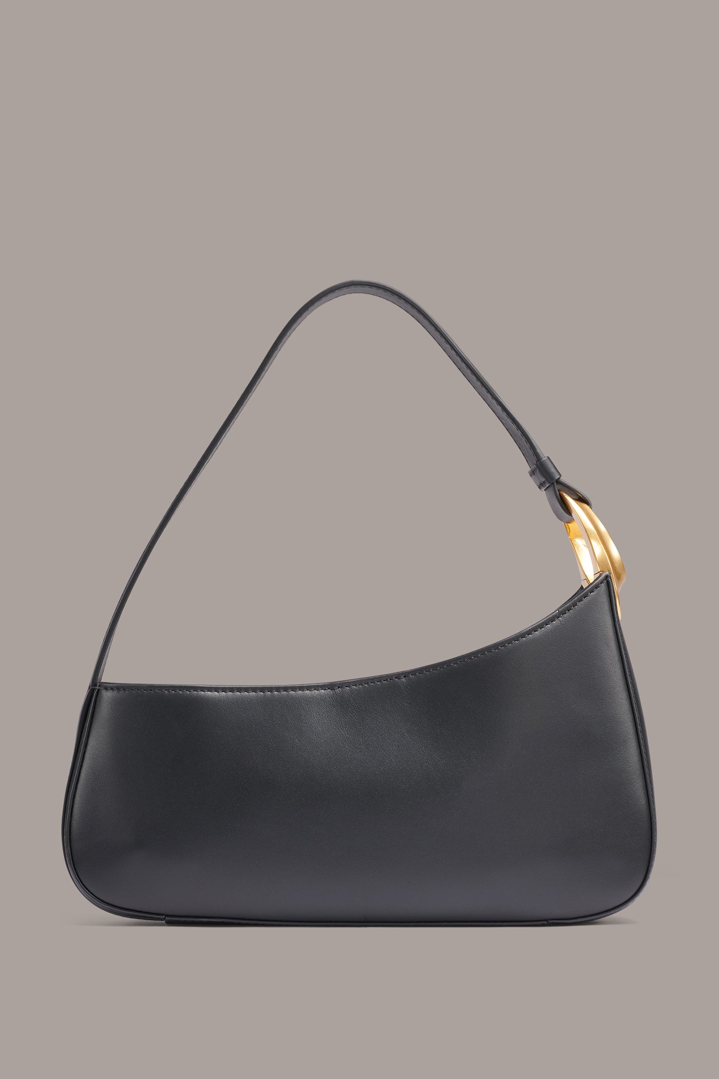 Black / Gold JERSEY SHOULDER BAG Donna Karan