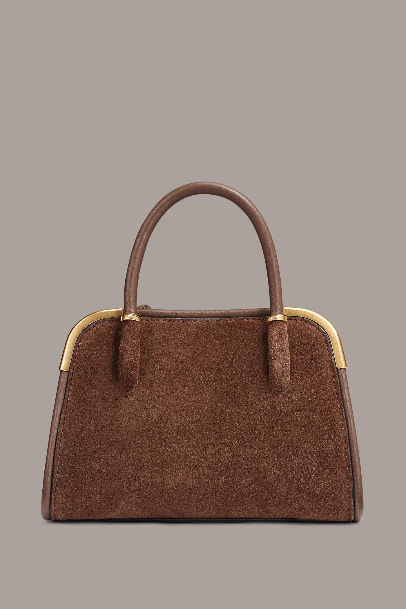 Chocolate SATIN MINI SATCHEL Donna Karan