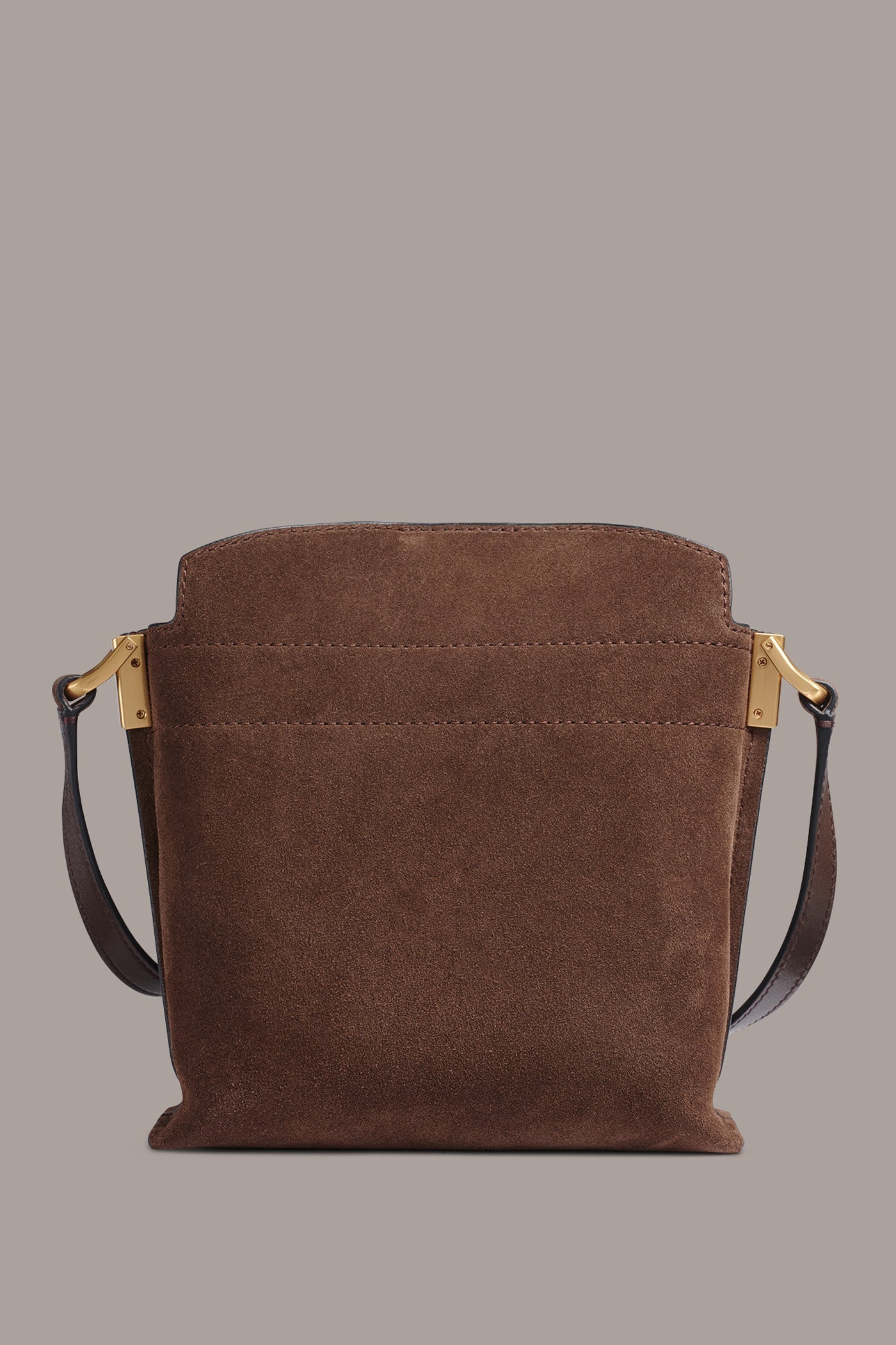 Brown Multi BRIDGEHAMPTON PYTHON SUEDE SMALL CROSSBODY Donna Karan