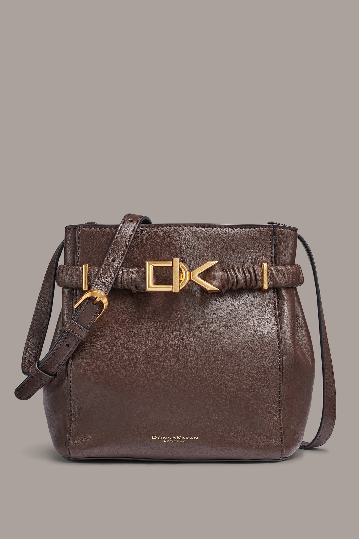 Umber GINGHAM LOGO CROSSBODY Donna Karan