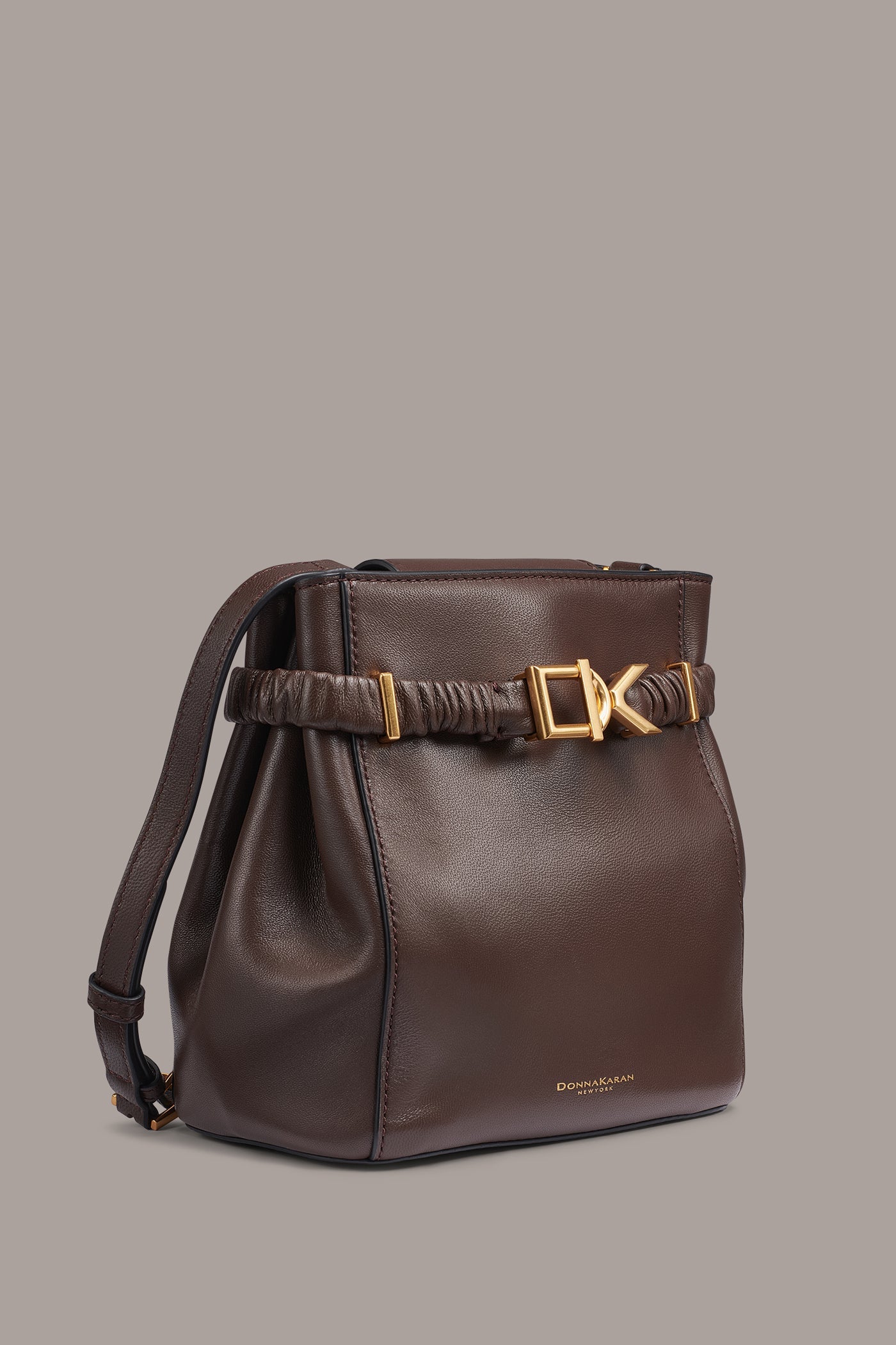 Umber GINGHAM LOGO CROSSBODY Donna Karan